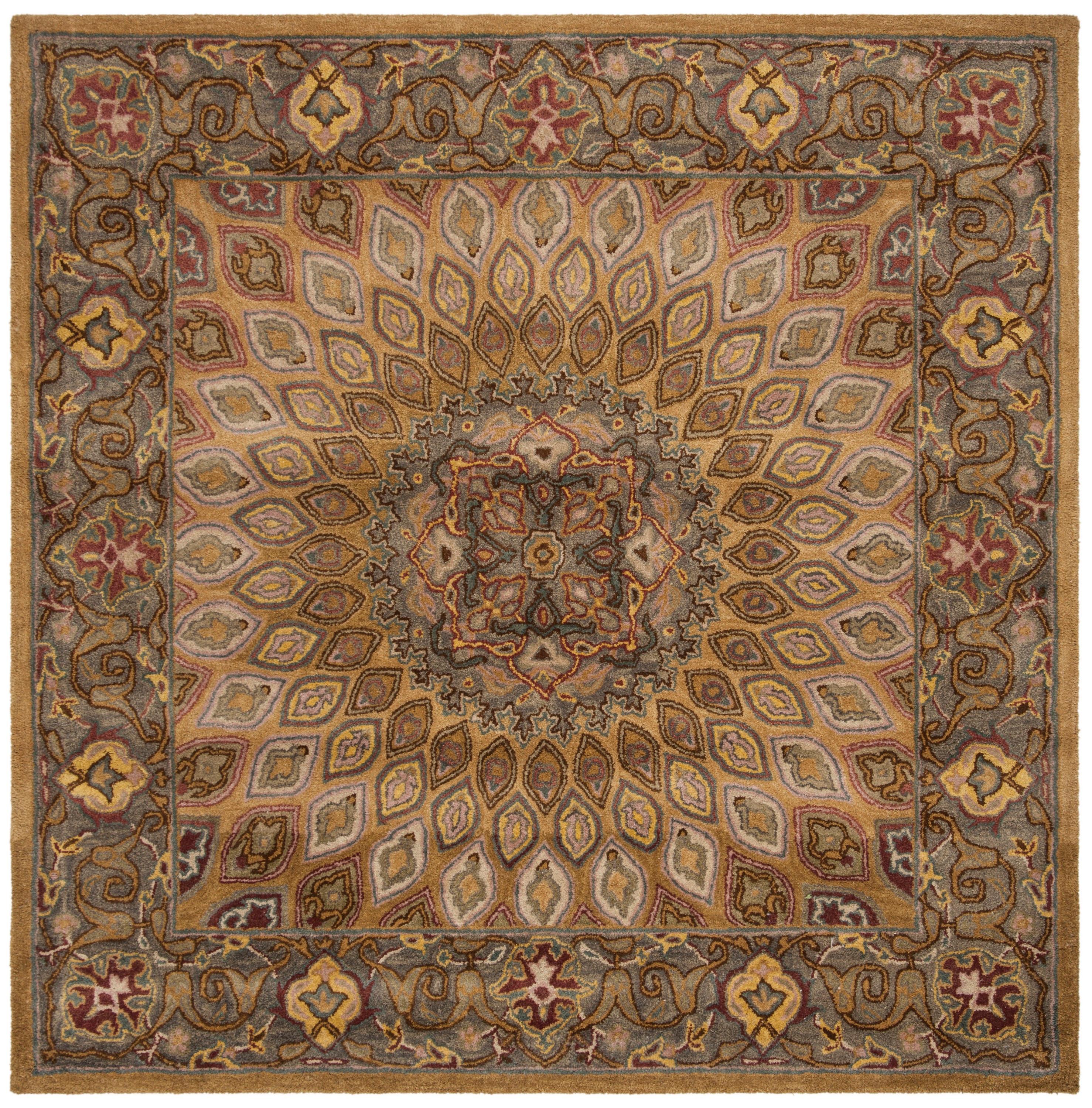 SAFAVIEH Heritage Shevon Oriental Area Rug, Light Brown/Grey, 10' x 10' Square