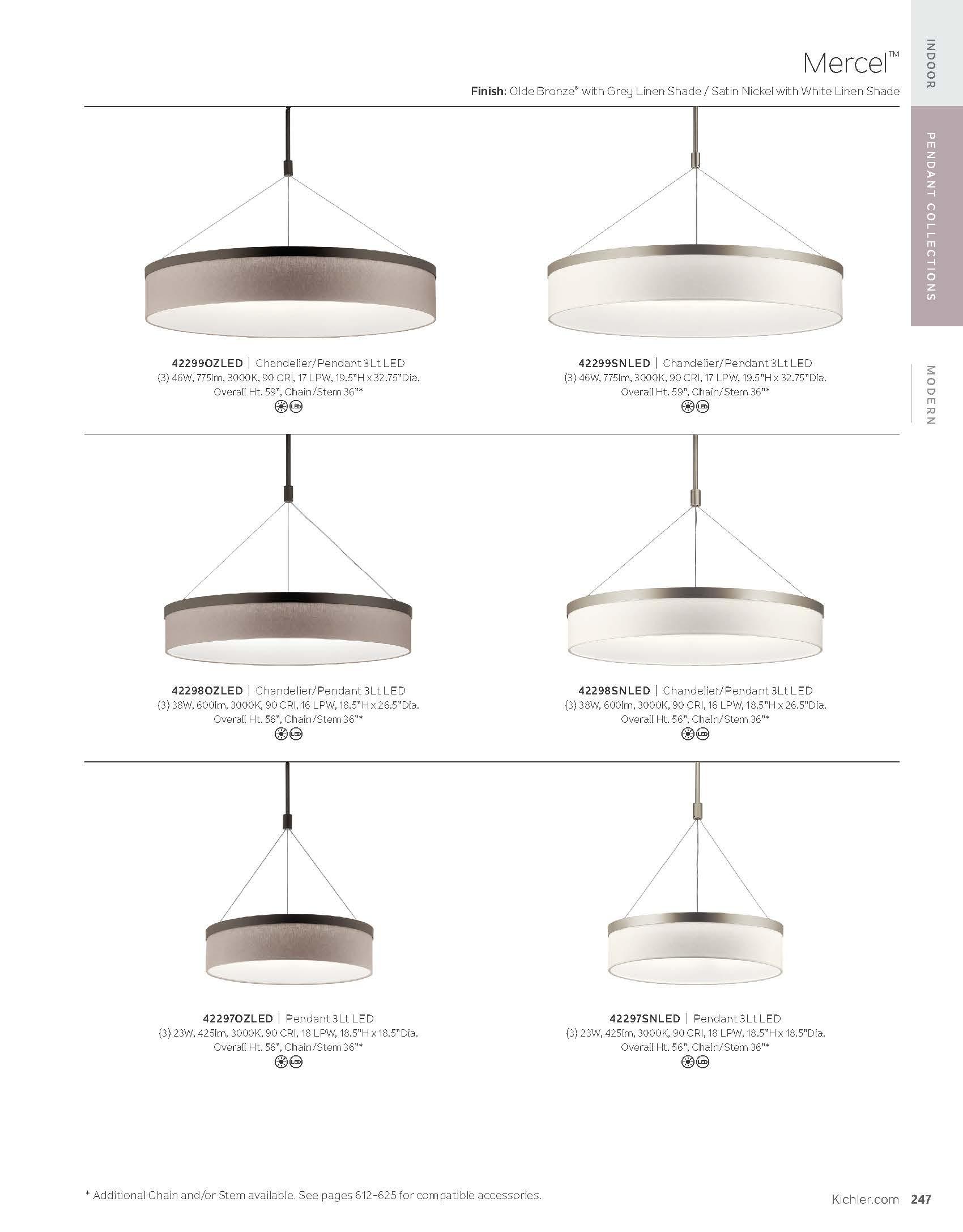 Kichler Mercel 26 1/2" Wide Satin Nickel LED Pendant Light