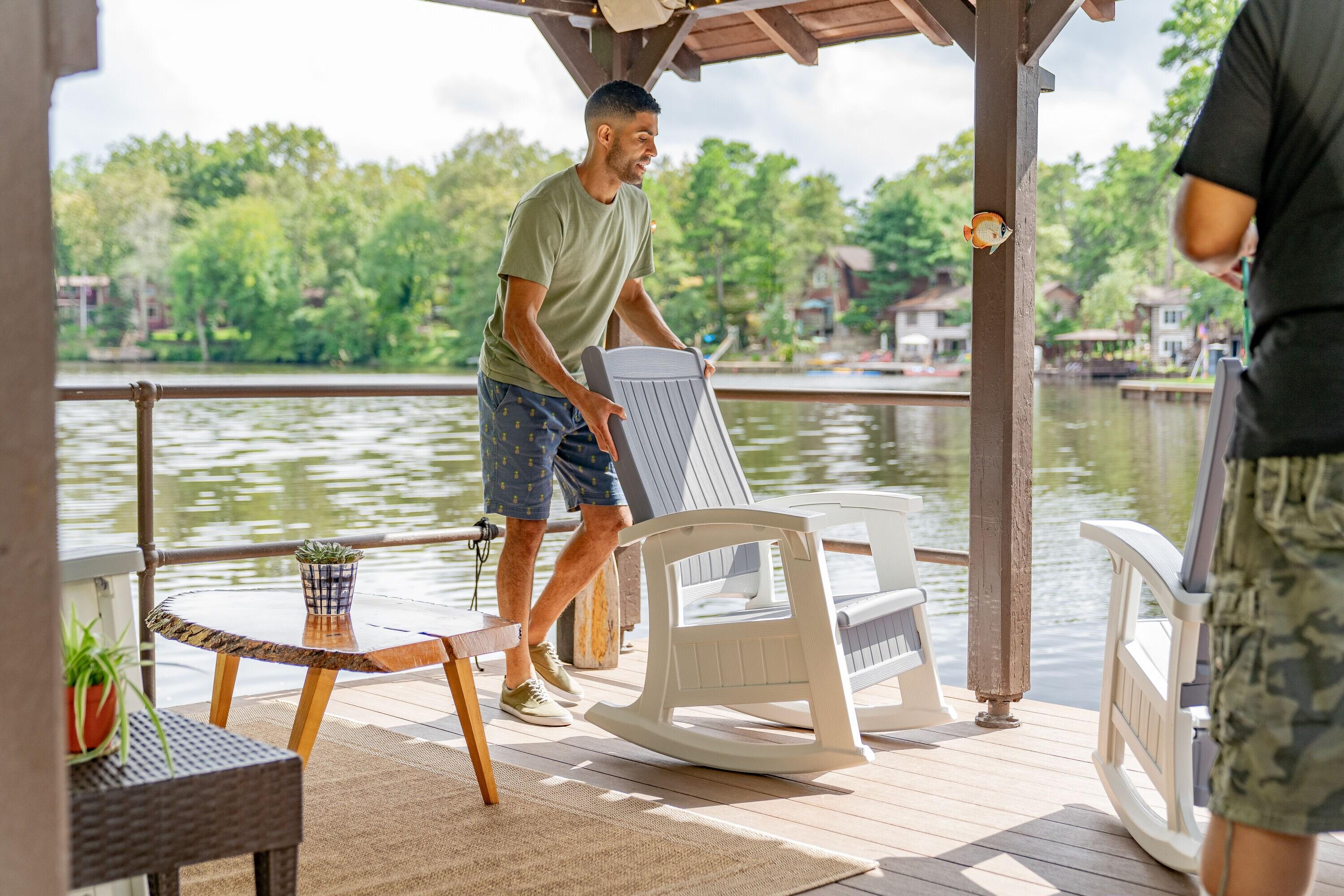 Suncast Suncast Outdoor Rocking Chair with Storage