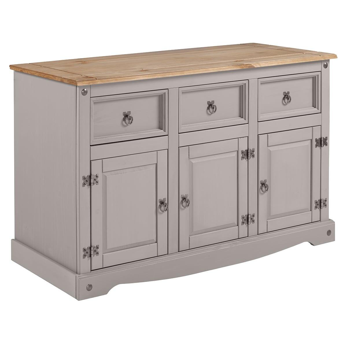 49.25 x 29.88 x 15.75 in. Cottage Series Wood Buffet Sideboard, Corona Gray