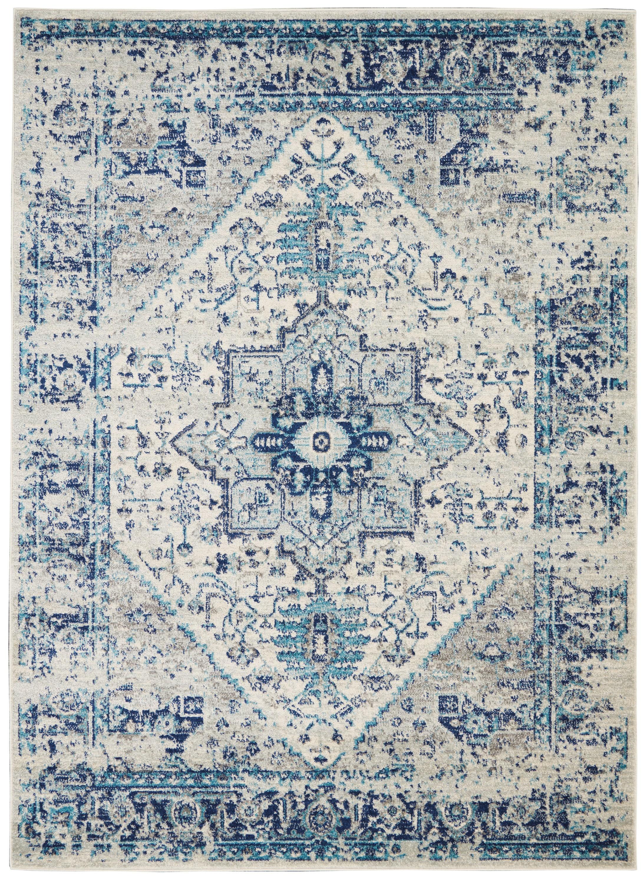 Nourison Tranquil Persian Indoor Rug Ivory Light Blue 6' x 9'
