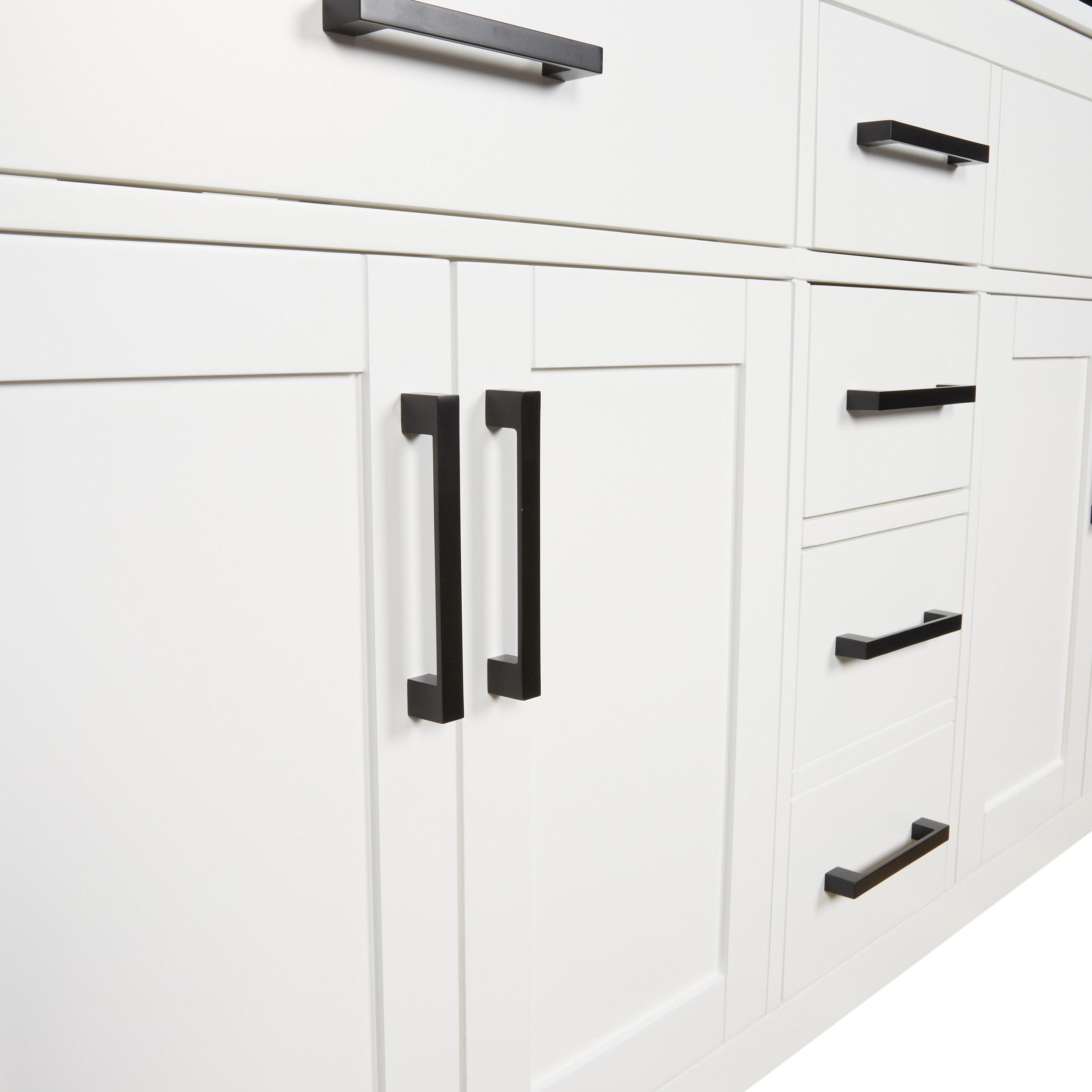 Beckett 84" Freestanding Double Bathroom Vanity with Cultured Marble Top