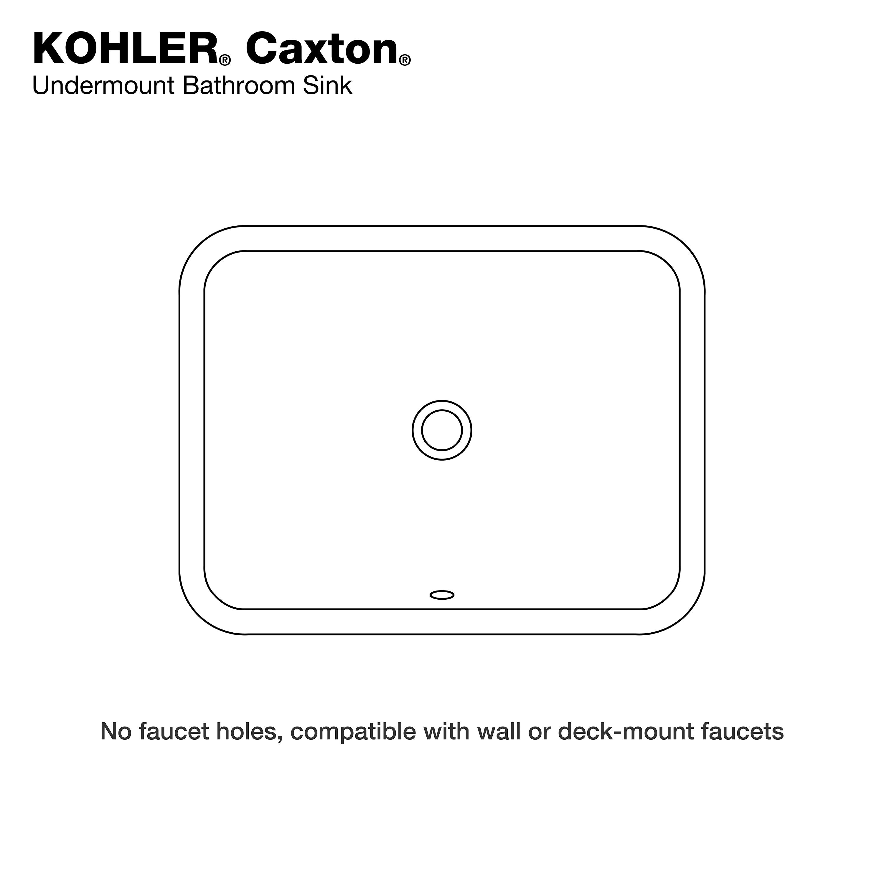 Caxton™ Kohler Rectangle 20-1/4" Undermount Bathroom Sink with Overflow