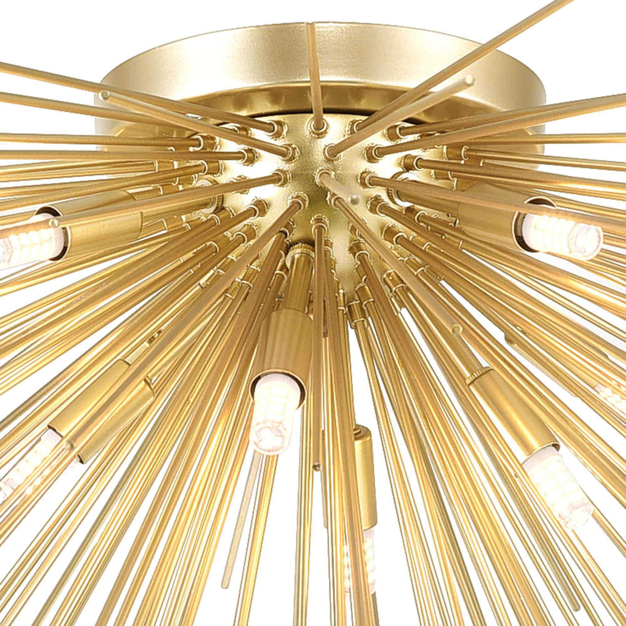 Savannah Starburst Gold Leaf 8-Light LED Flush Mount