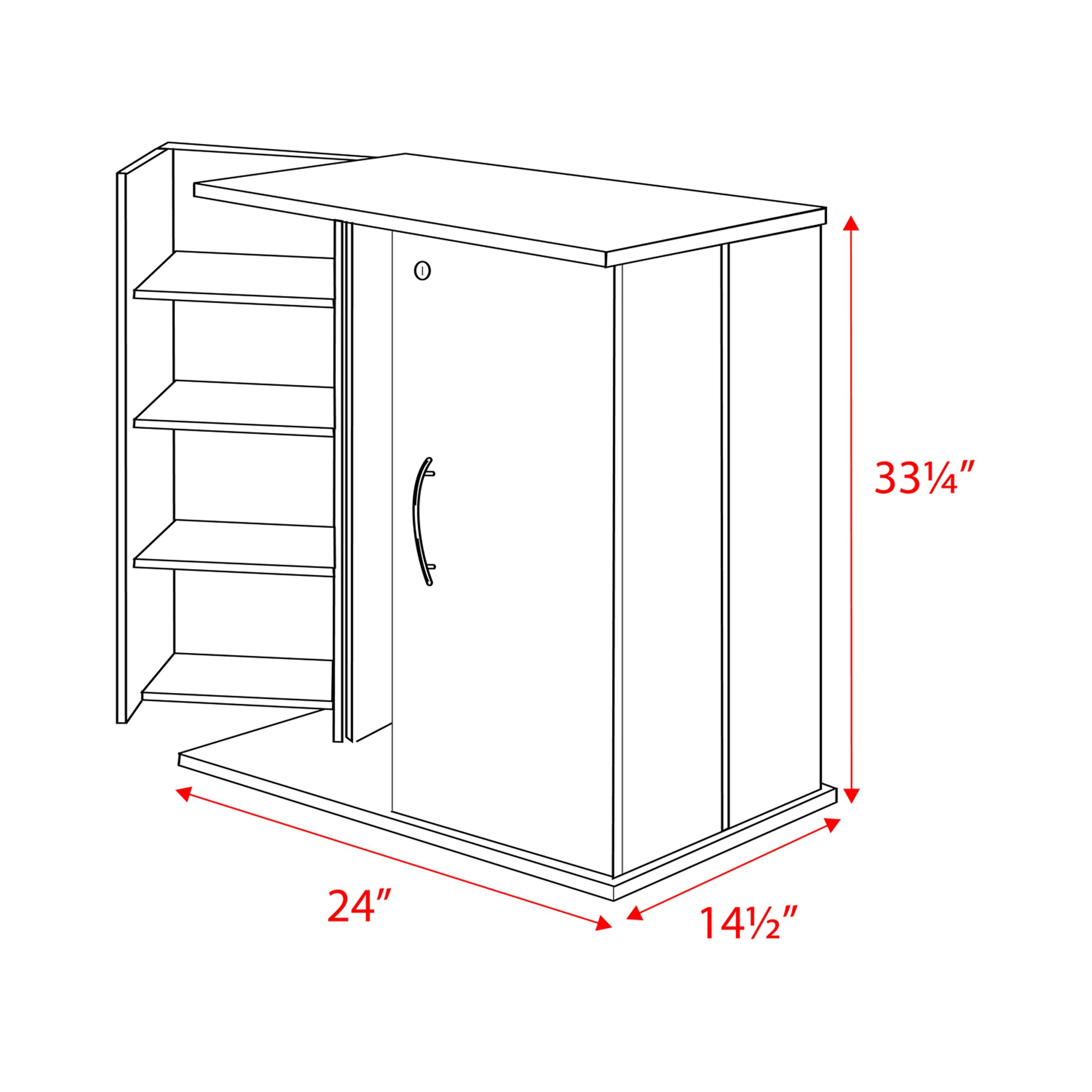 Locking Media Storage Cabinet Black - Prepac