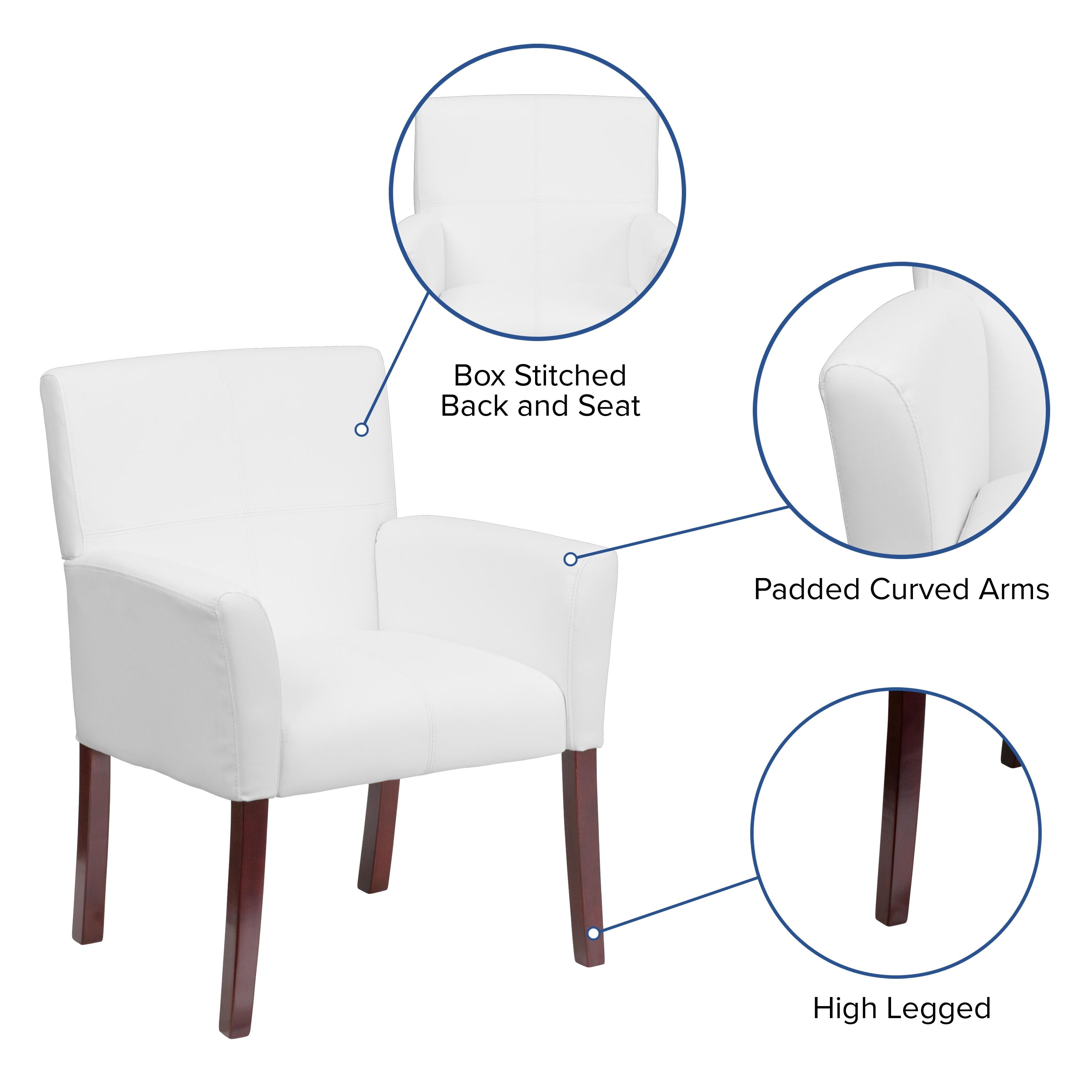 Paulson LeatherSoft Executive Side Reception Chair with Mahogany Legs