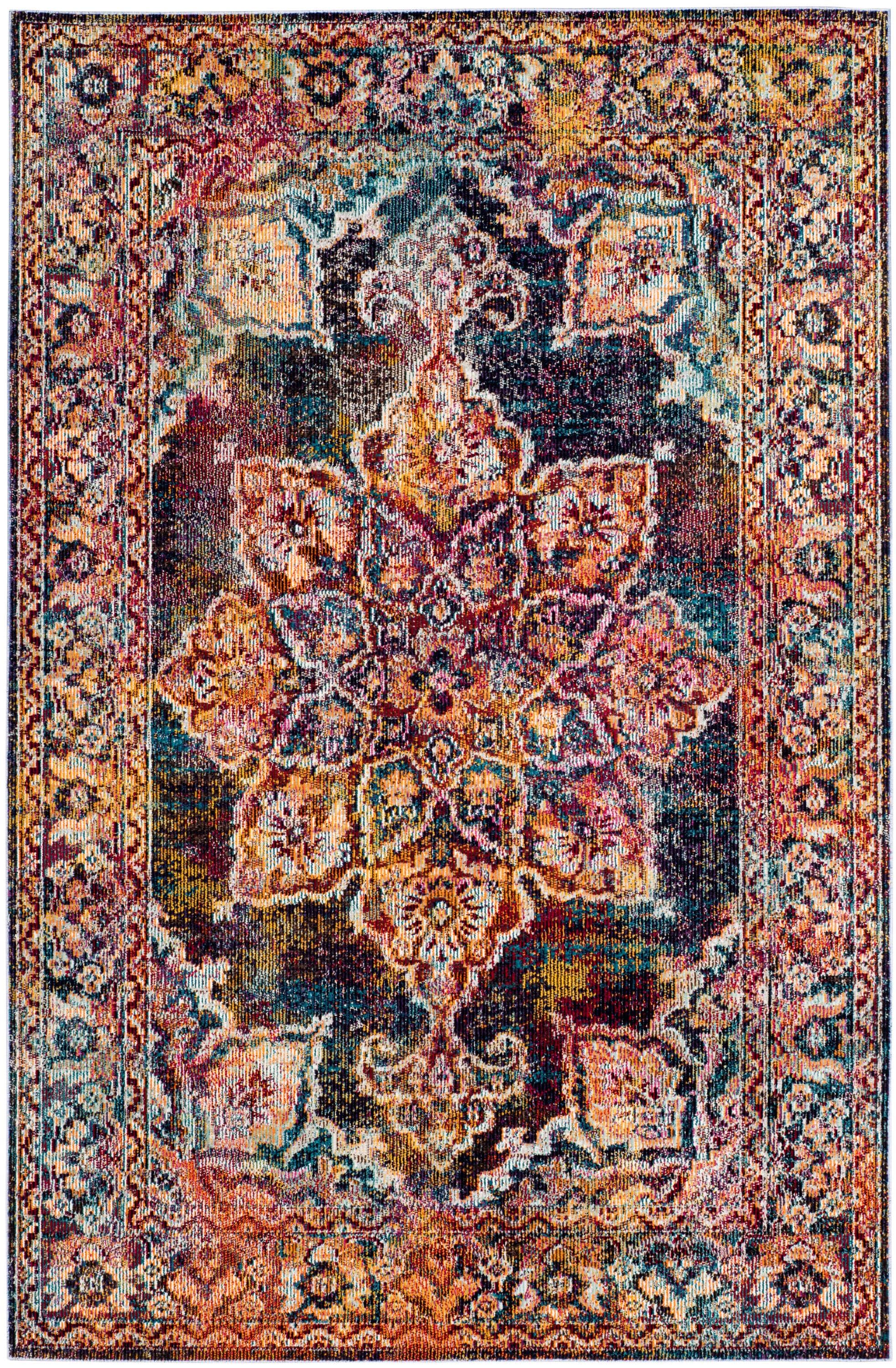 Crystal CRS513 Power Loomed Area Rug - Navy/Light Blue - 4'x6' - Safavieh.