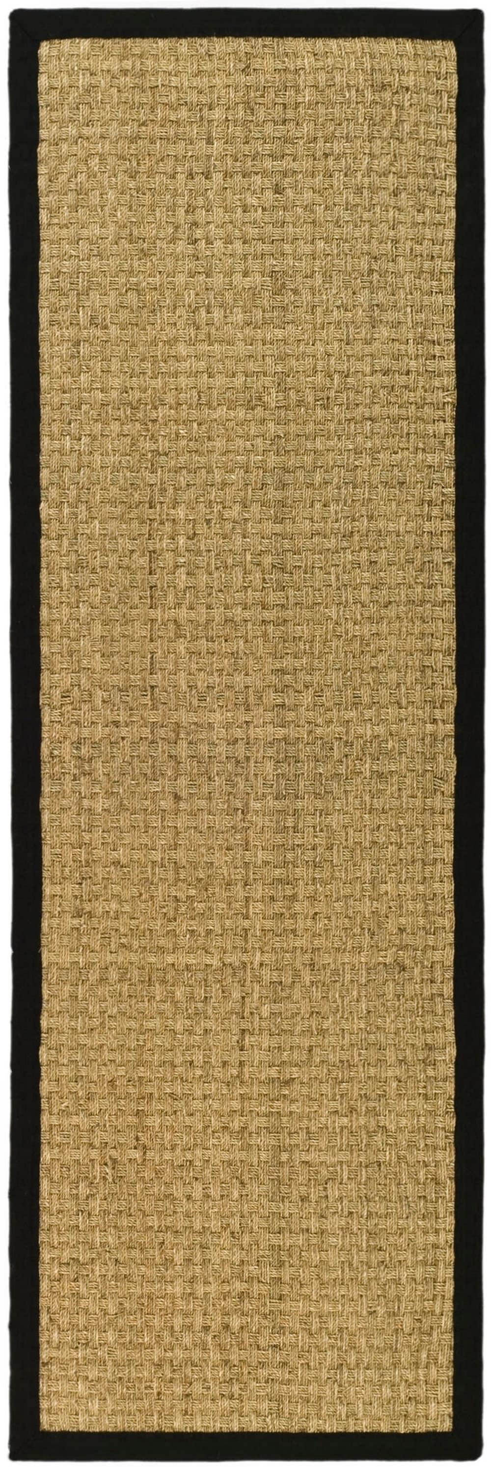 Natural Fiber NF114 Power Loomed Indoor Runner Rug - Natural/Black - 2'6"x12' - Safavieh.