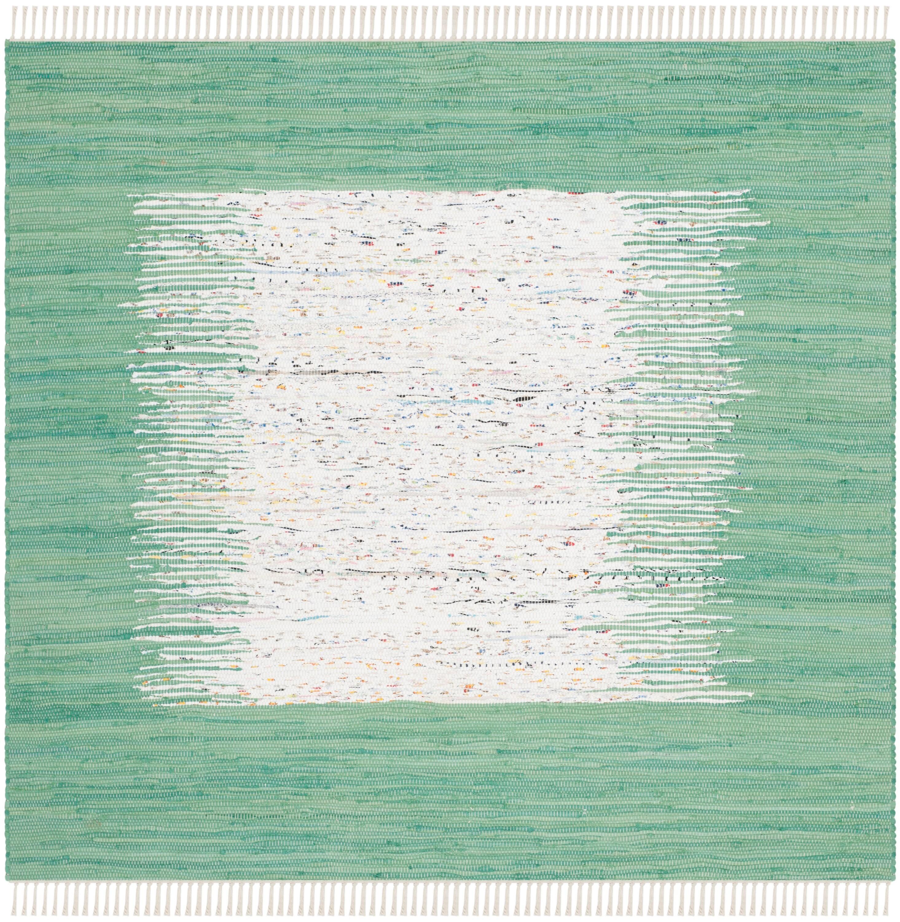 Montauk MTK711 Hand Woven Indoor Area Rug - Ivory/Sea Green - 4'x4' - Safavieh.