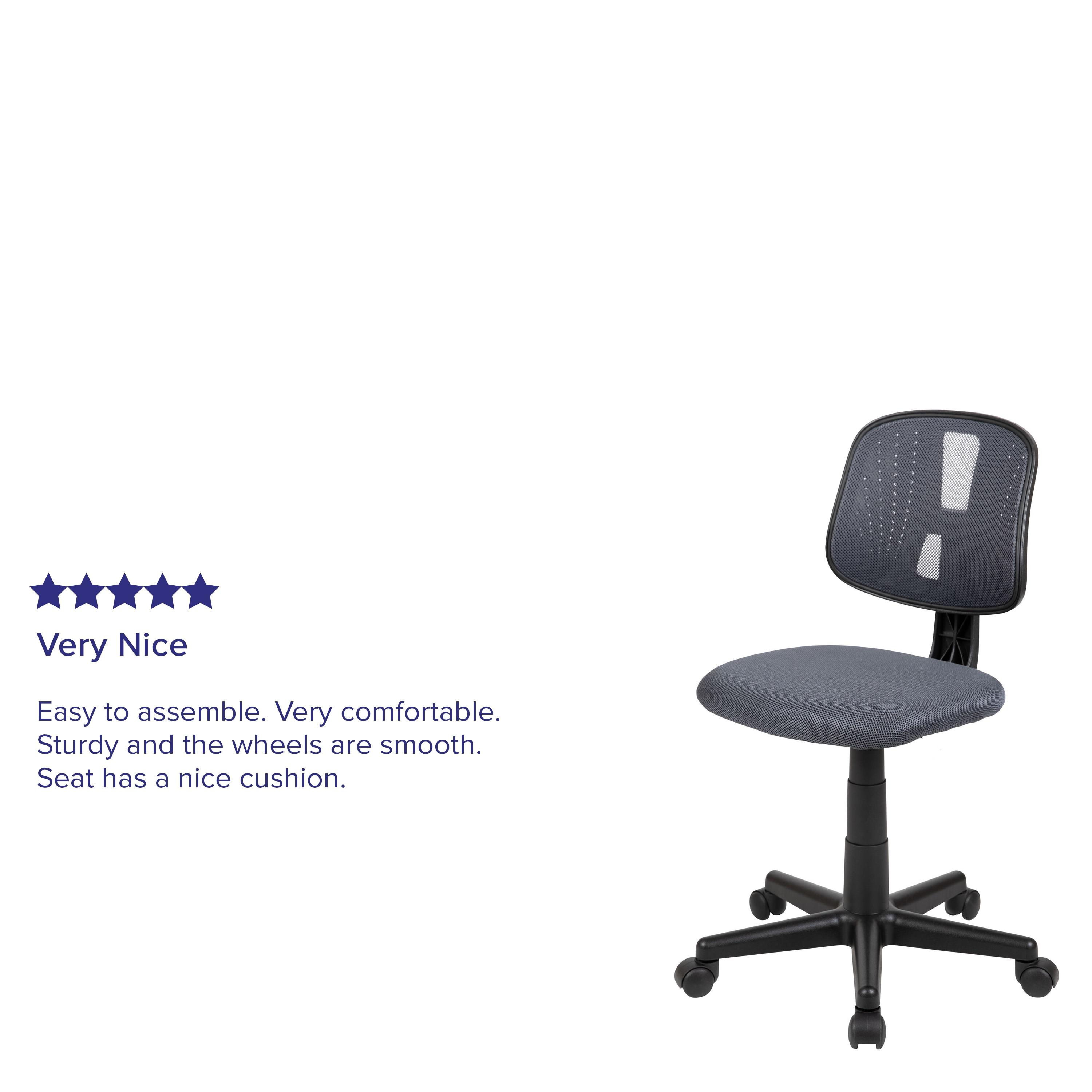 Flash Furniture Flash Fundamentals Mid-Back Gray Mesh Swivel Task Office Chair with Pivot Back