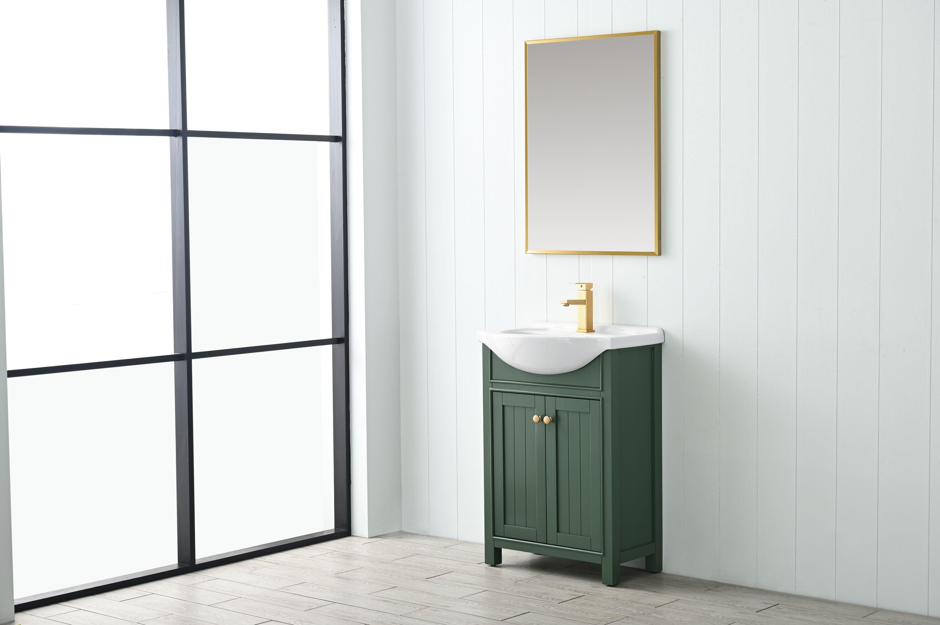 Marian Green 24" Single Sink Vanity with Porcelain Top