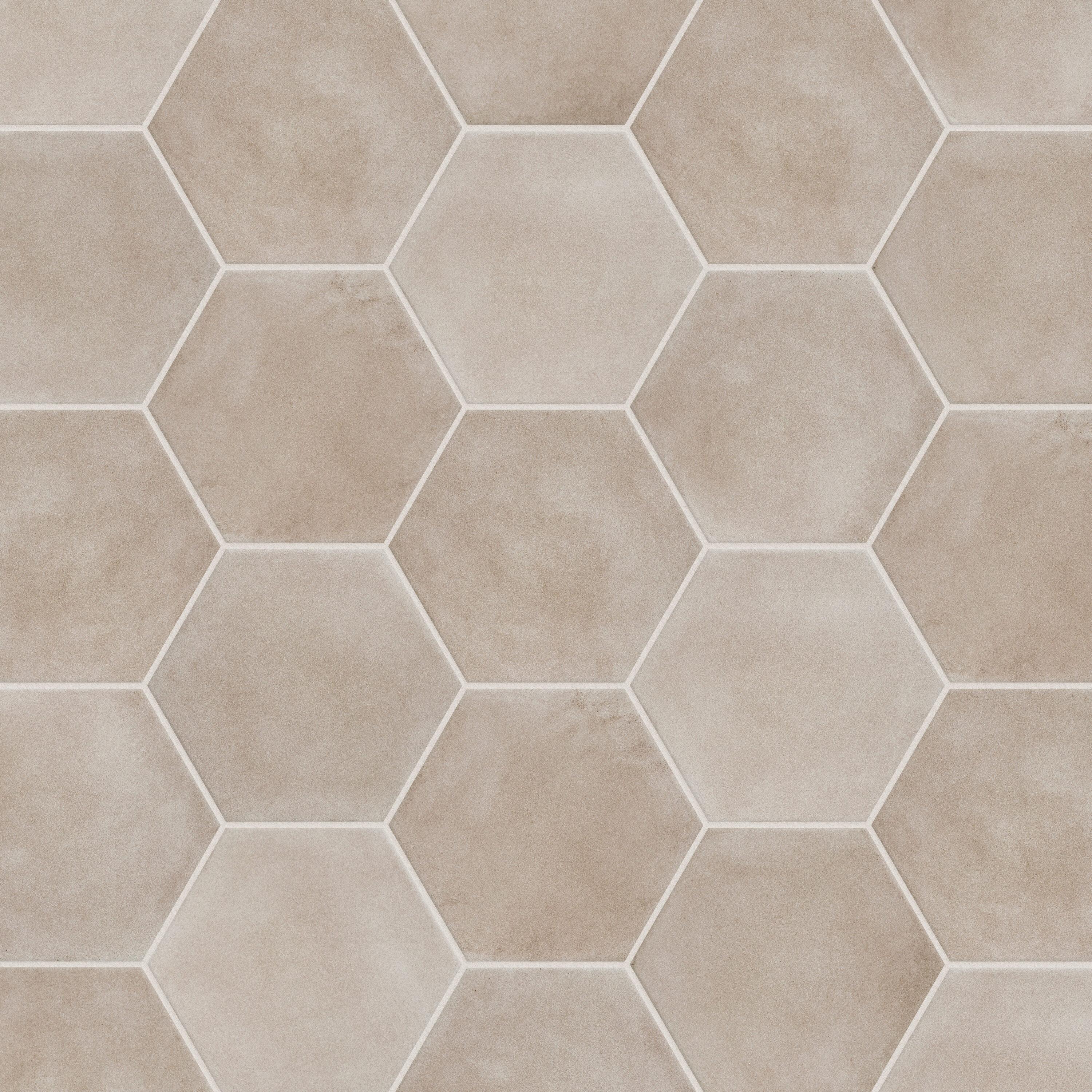 Matter Hex 7.88" x 9" Porcelain Stone Look Floor and Wall Tile