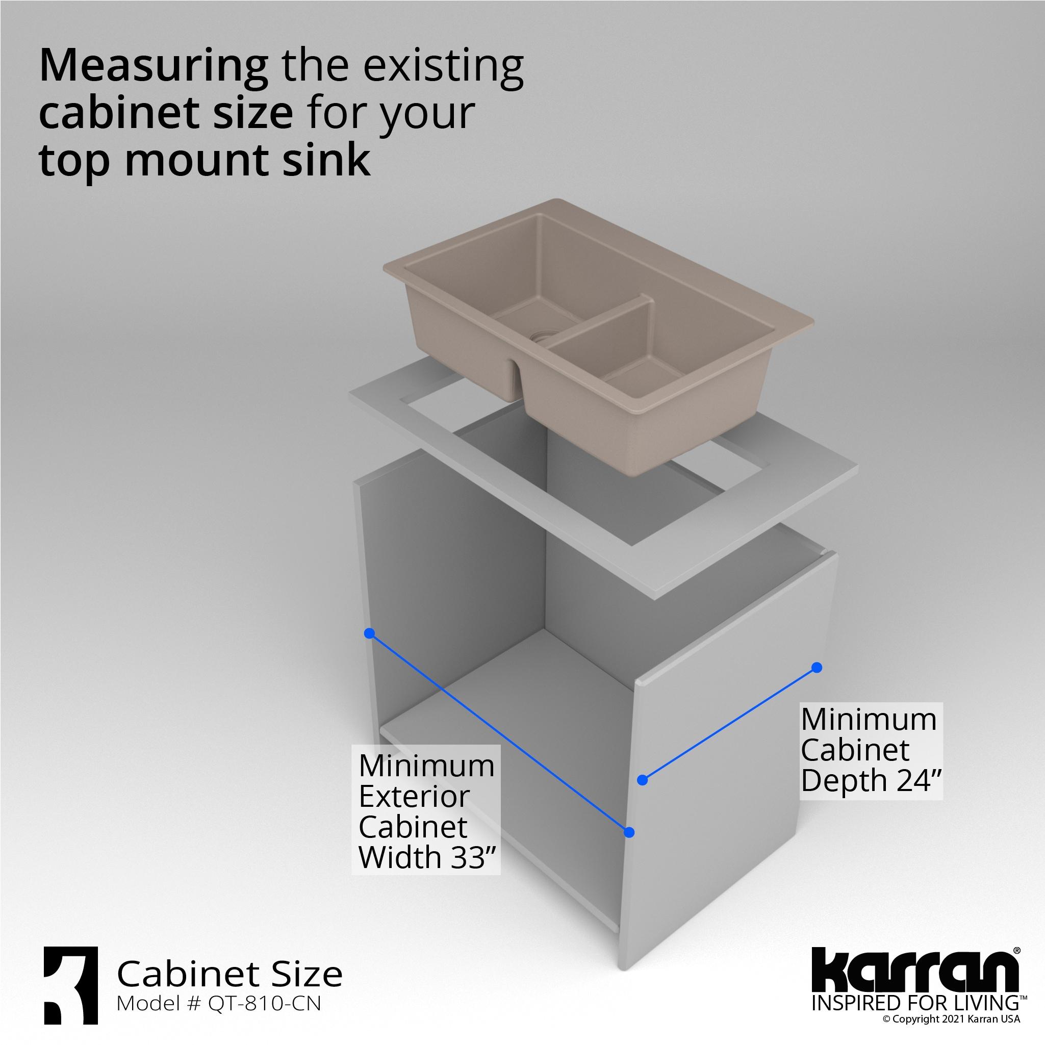 Karran Quartz 33'' X 22'' 50/50 Double Bowl Composite Drop-in Kitchen Sink