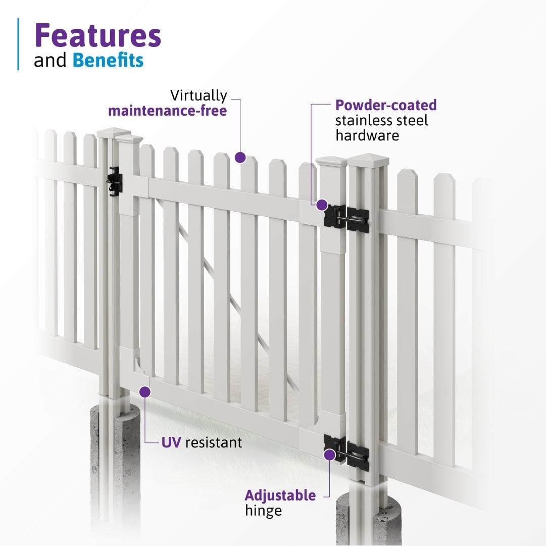 WamBam 4 ft. H x 4 ft. W Traditional Picket Gate