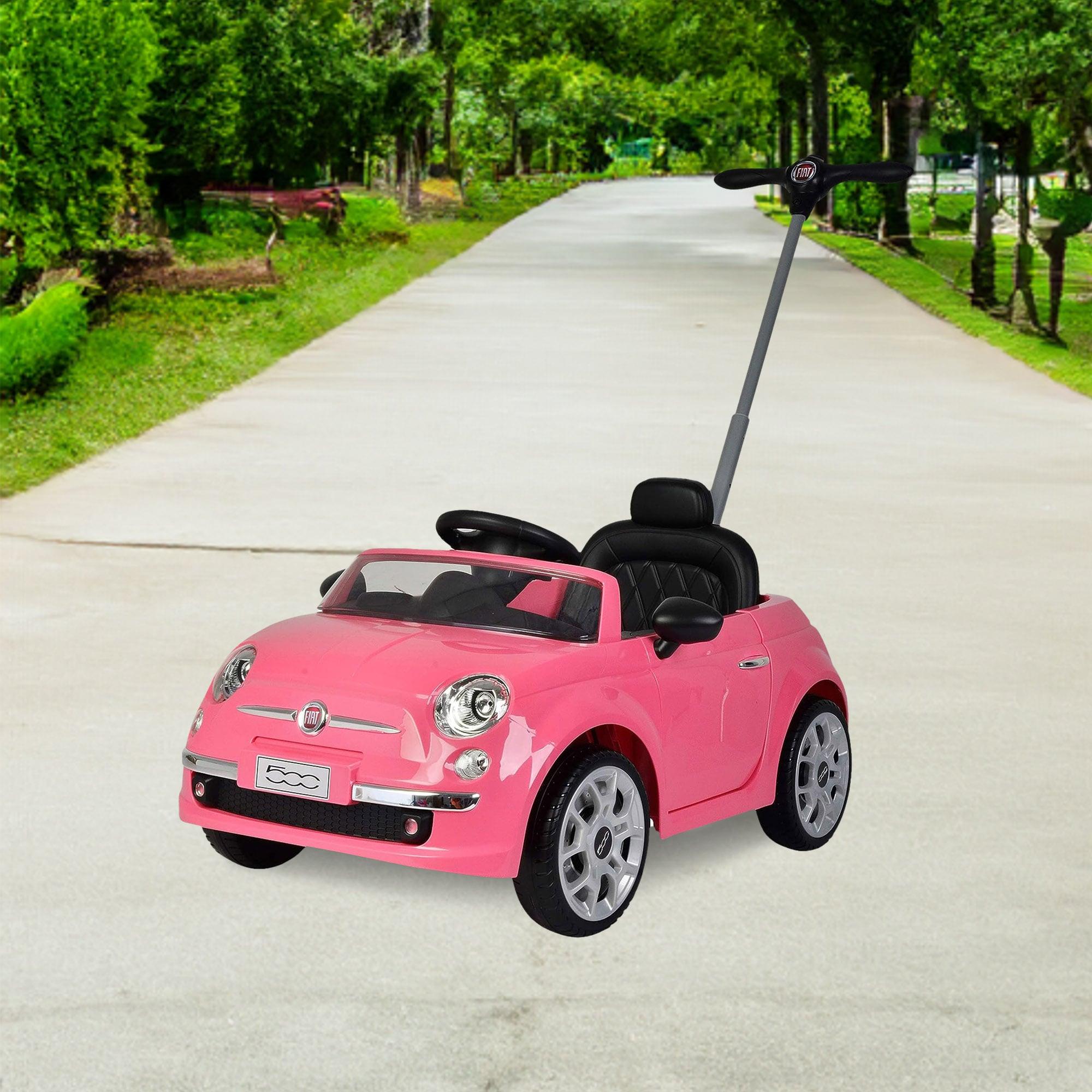 Best Ride On Cars 2-in-1 Fiat 500 Baby Toddler Toy Push Vehicle Car Stroller with 40 Pound Capacity for Children Ages 1 to 3 Years, Pink