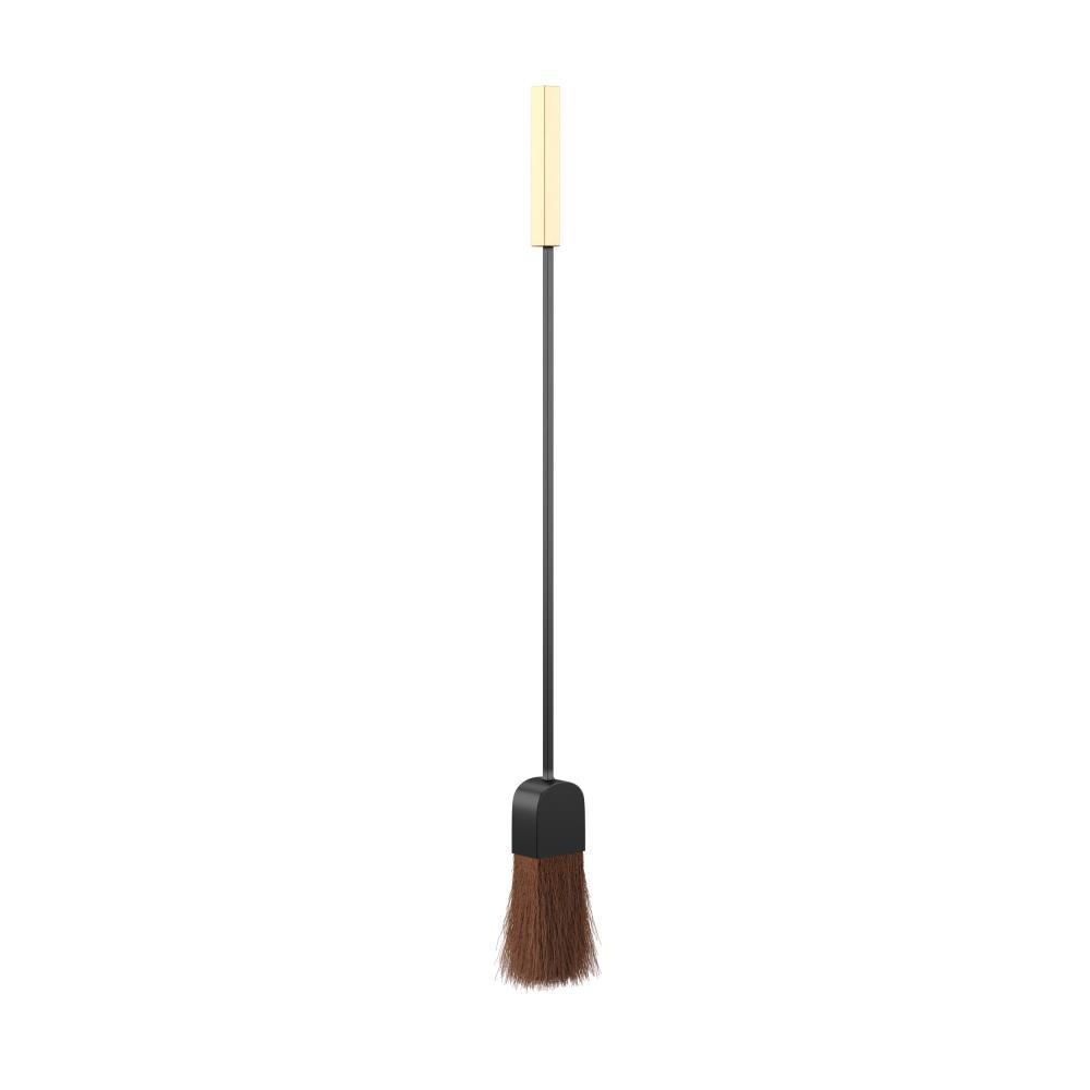 Modern Black and Gold Iron 4-Piece Fireplace Tool Set