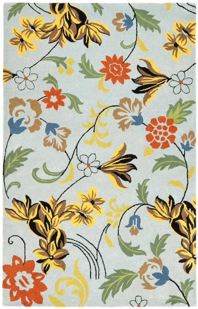 Soho SOH736 Hand Tufted Rectangle Contemporary Area Rug - Blue - 5' X 8' - Safavieh.