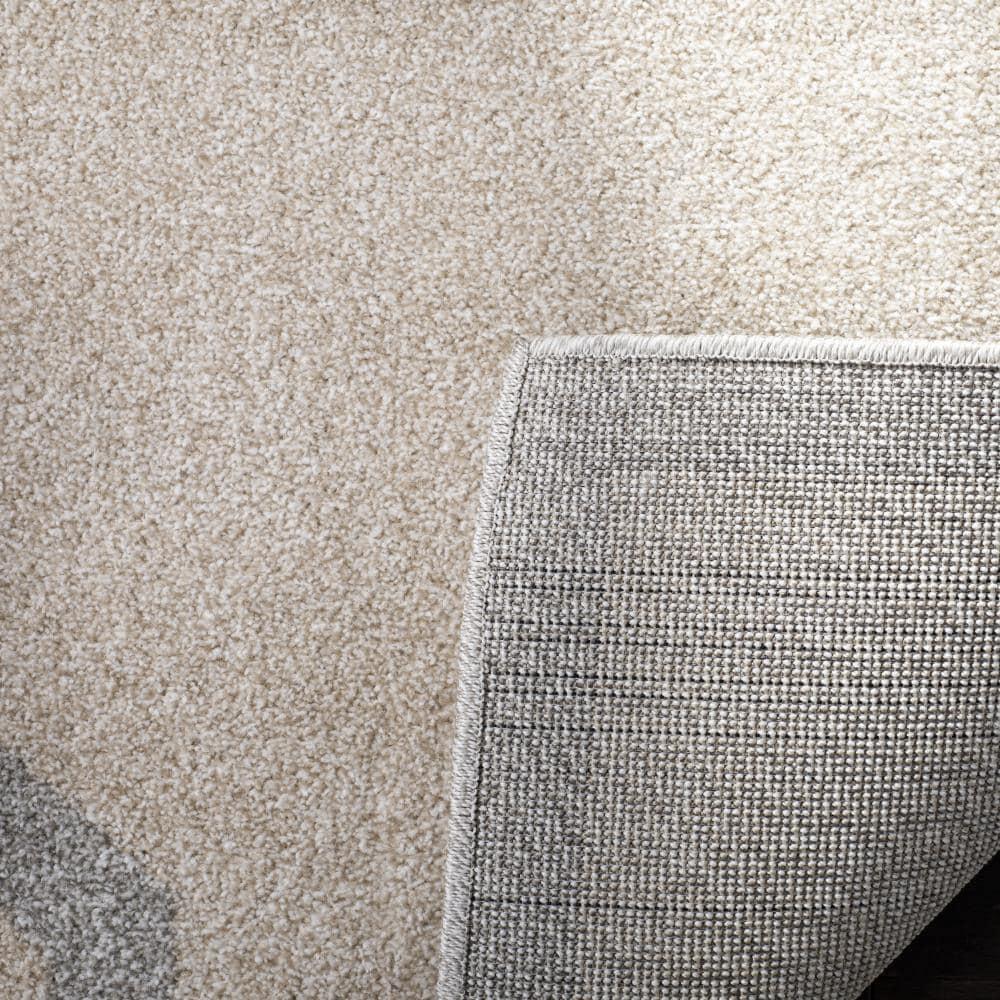Amherst AMT421 Power Loomed Indoor Area Rug - Beige/Light Grey - 7'x7' - Safavieh
