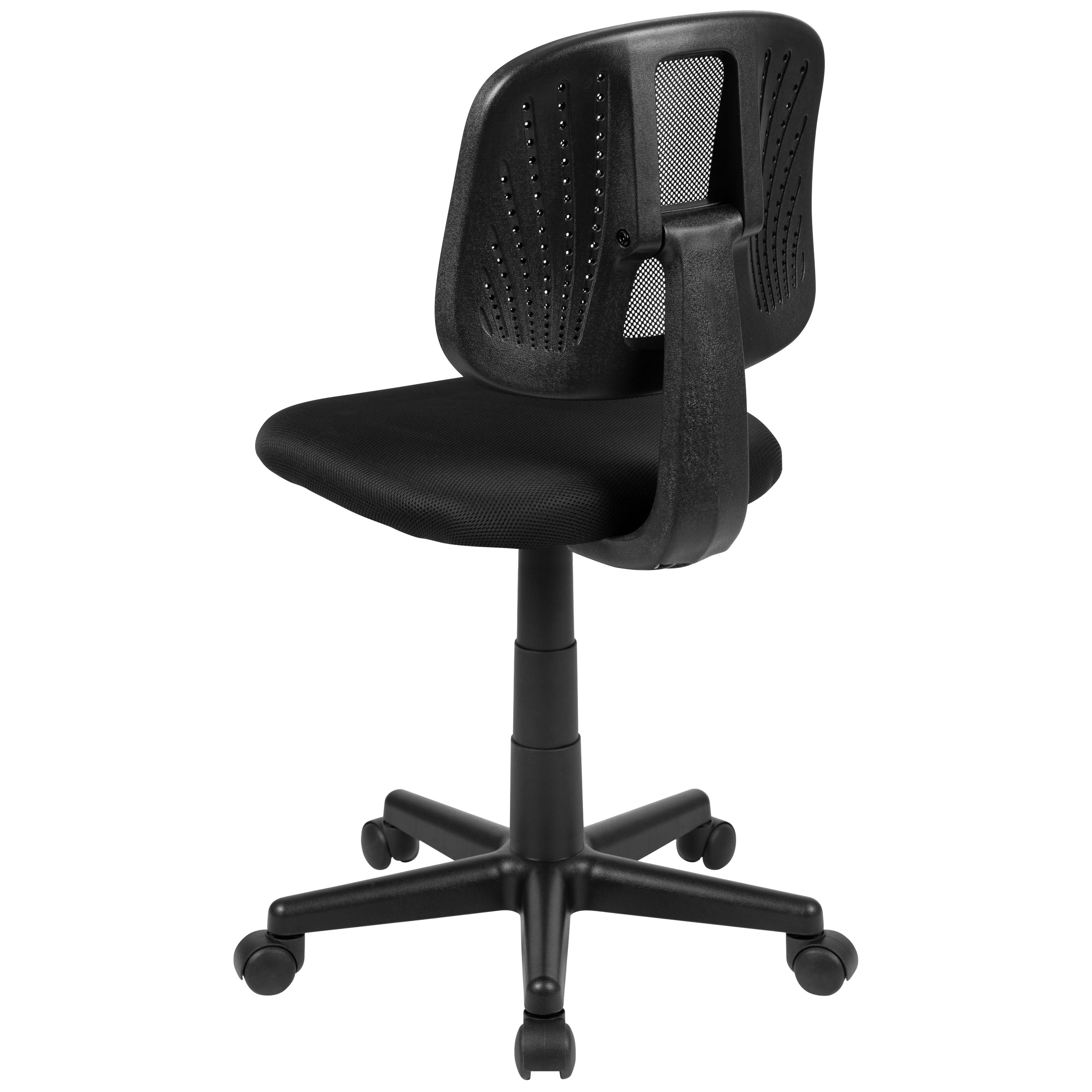 Flash Furniture Flash Fundamentals Mid-Back Black Mesh Swivel Task Office Chair with Pivot Back, BIFMA Certified