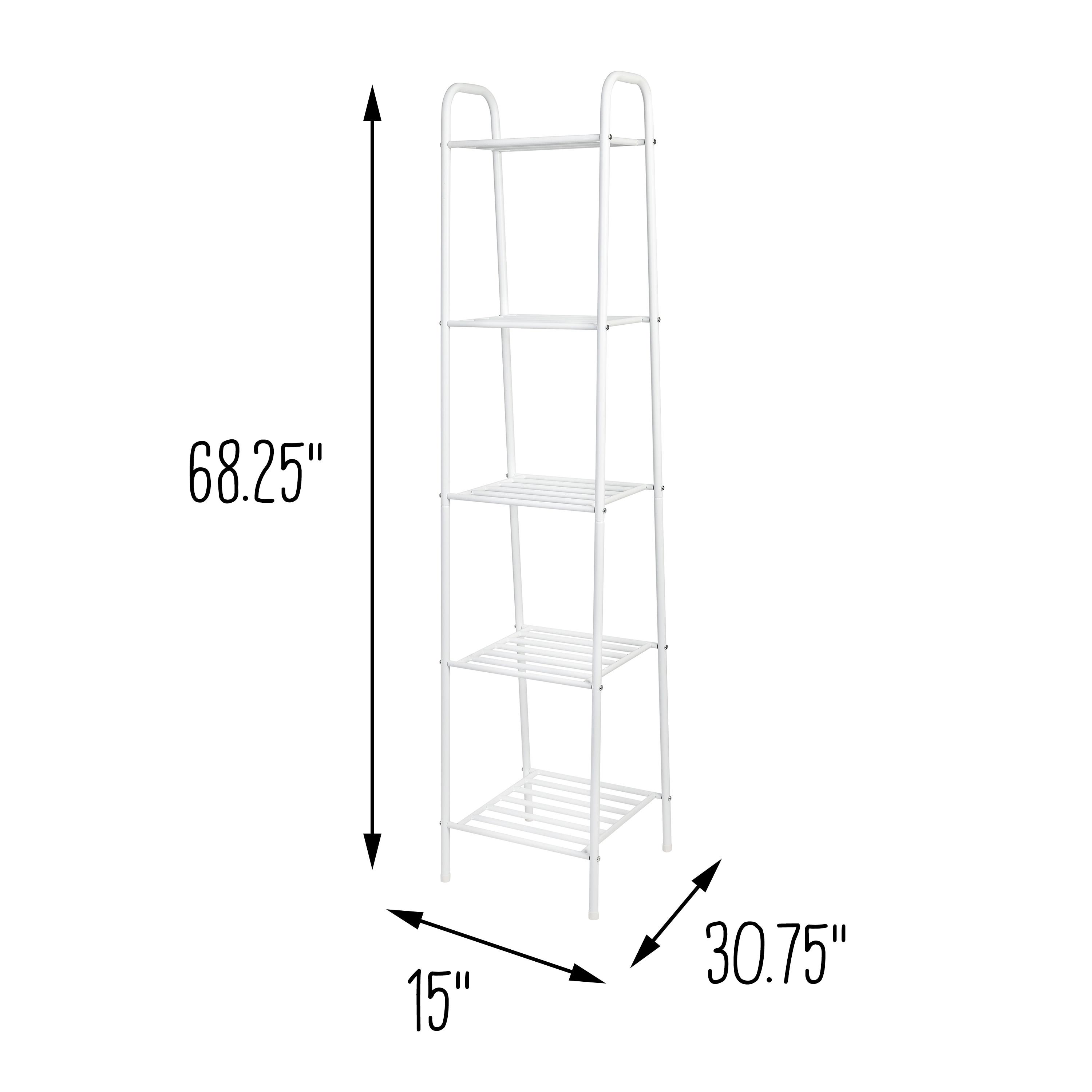 Honey Can Do 5-Tier Steel Shelf, White Matte