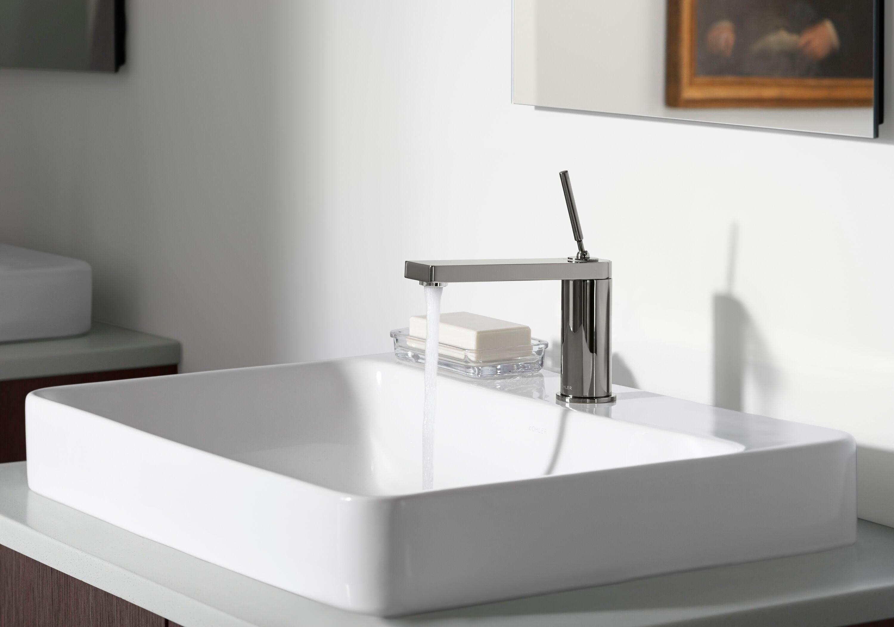 Vox® Vitreous China Rectangular Vessel Bathroom Sink with Overflow