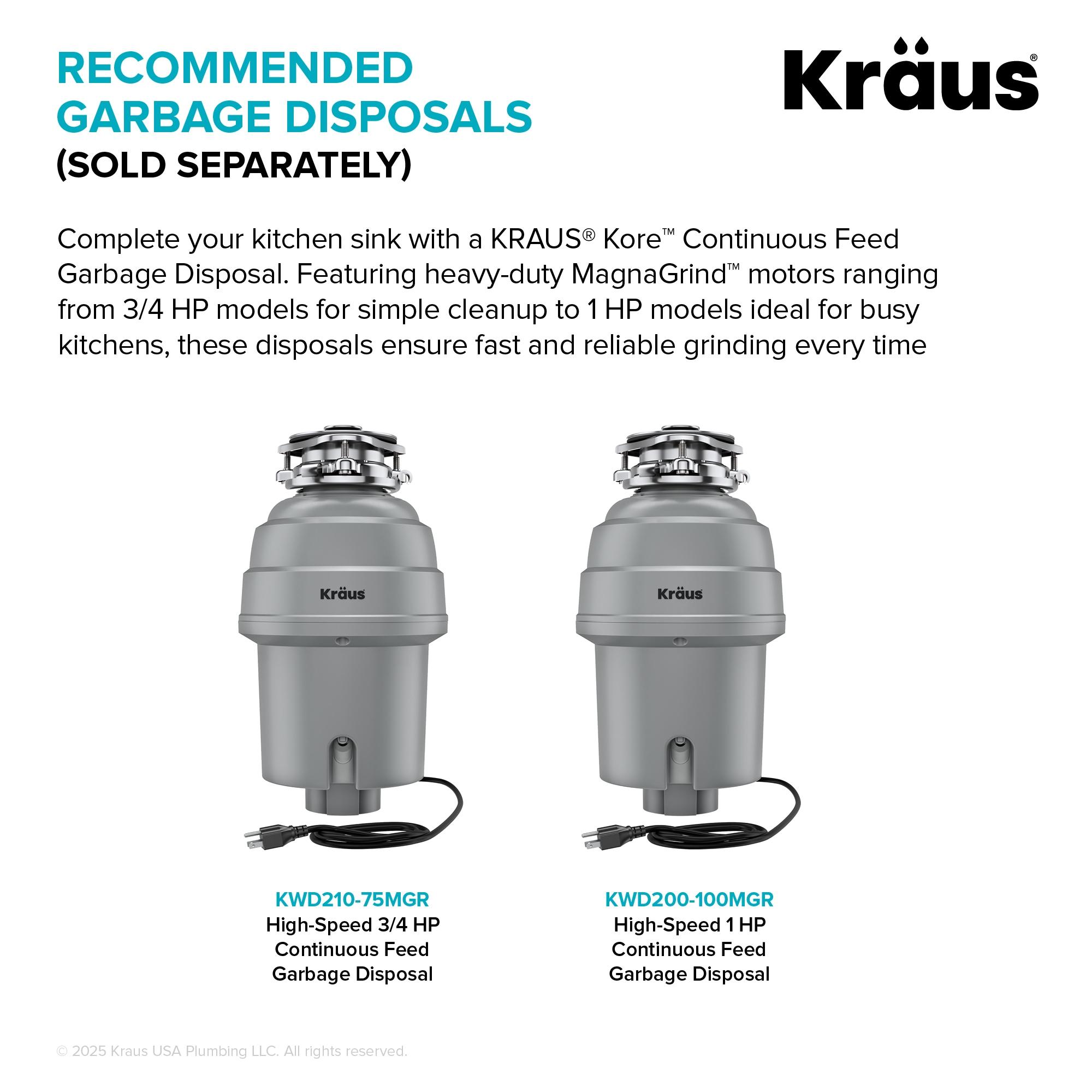KRAUS Kore™ Workstation 33" L Top Mount Drop-In 16 Gauge Black Stainless Steel Single Bowl Kitchen Sink