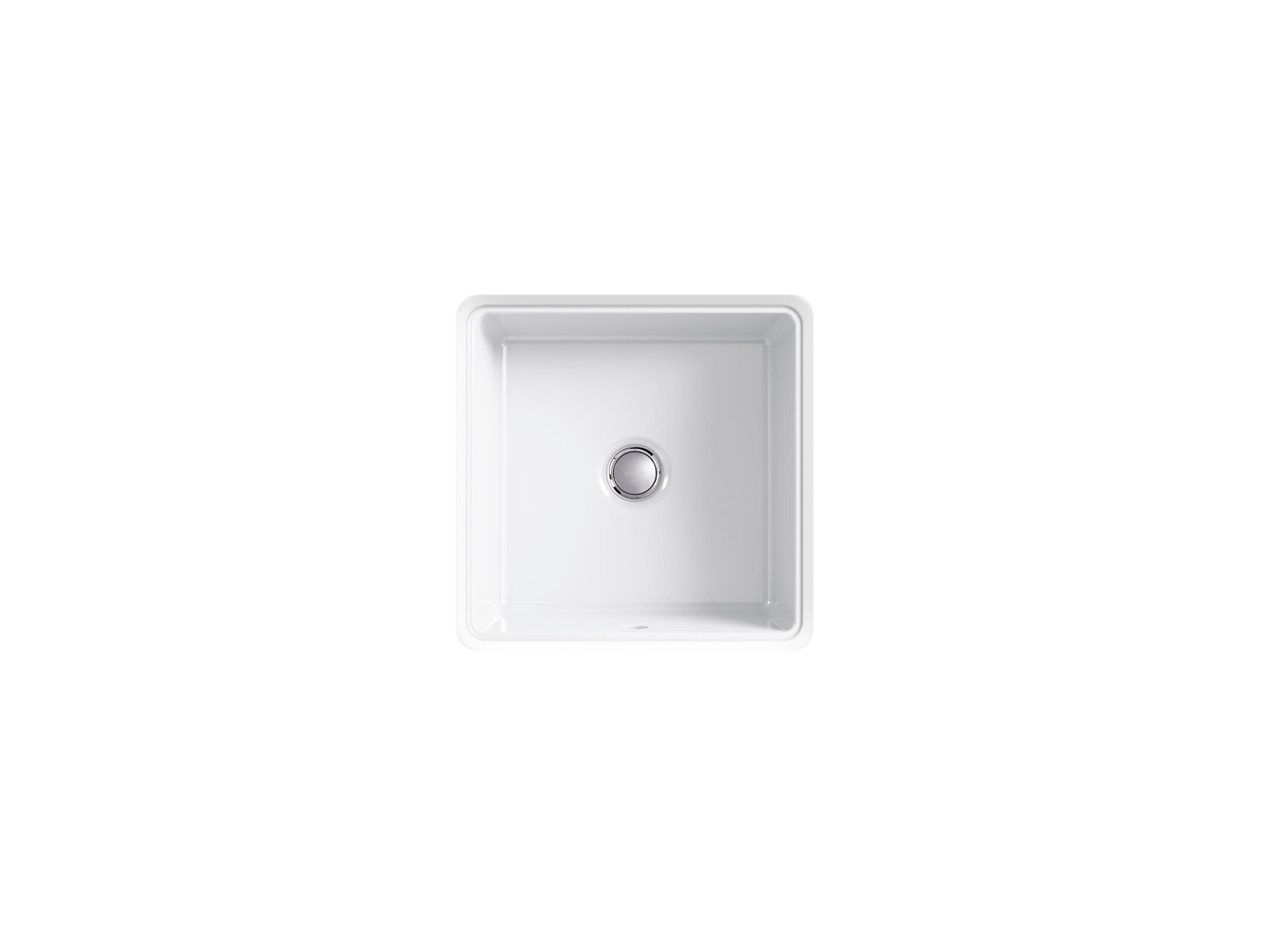 Verticyl Vitreous China Square Undermount Bathroom Sink with Overflow