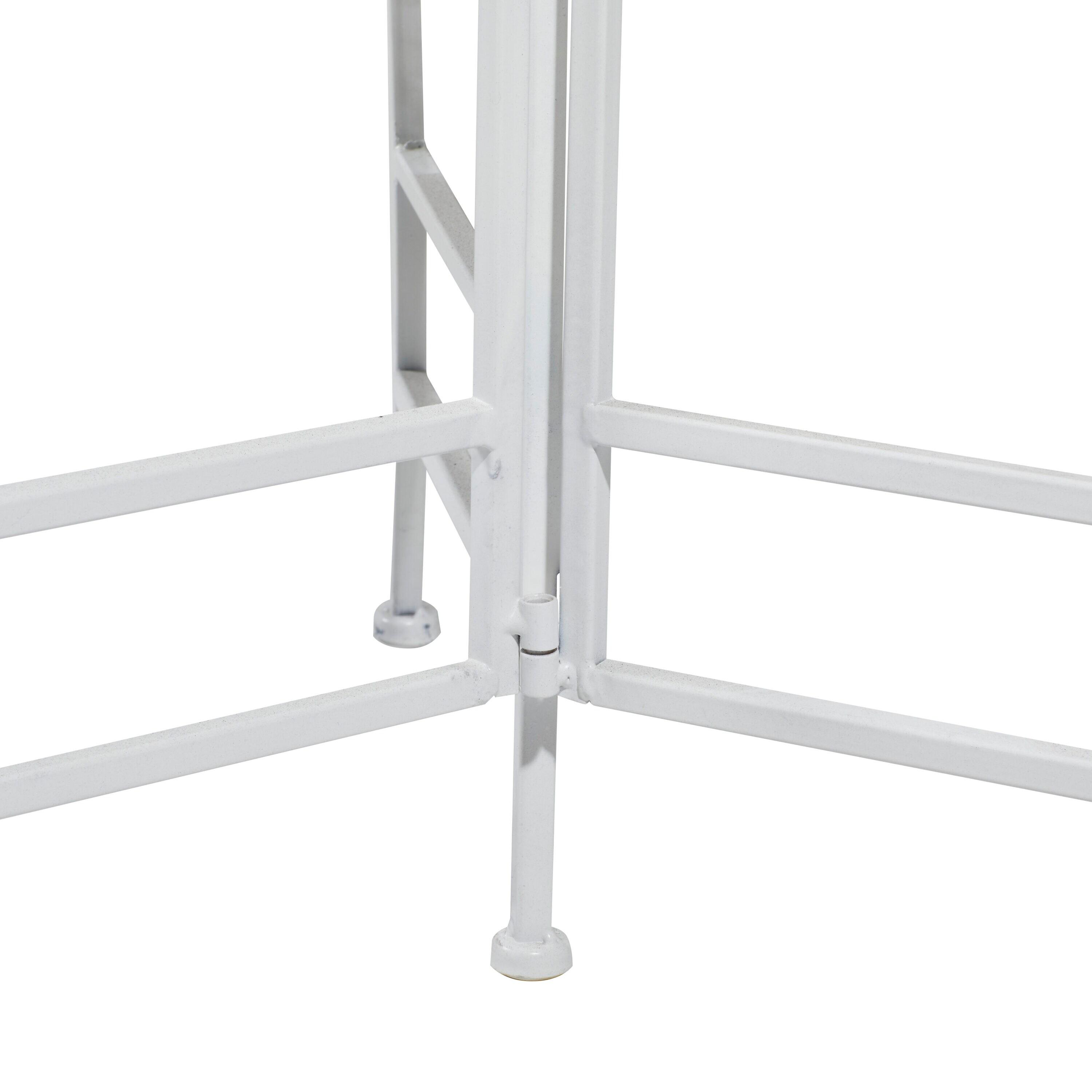 24" White Metal 3-Tier Folding Plant Stand