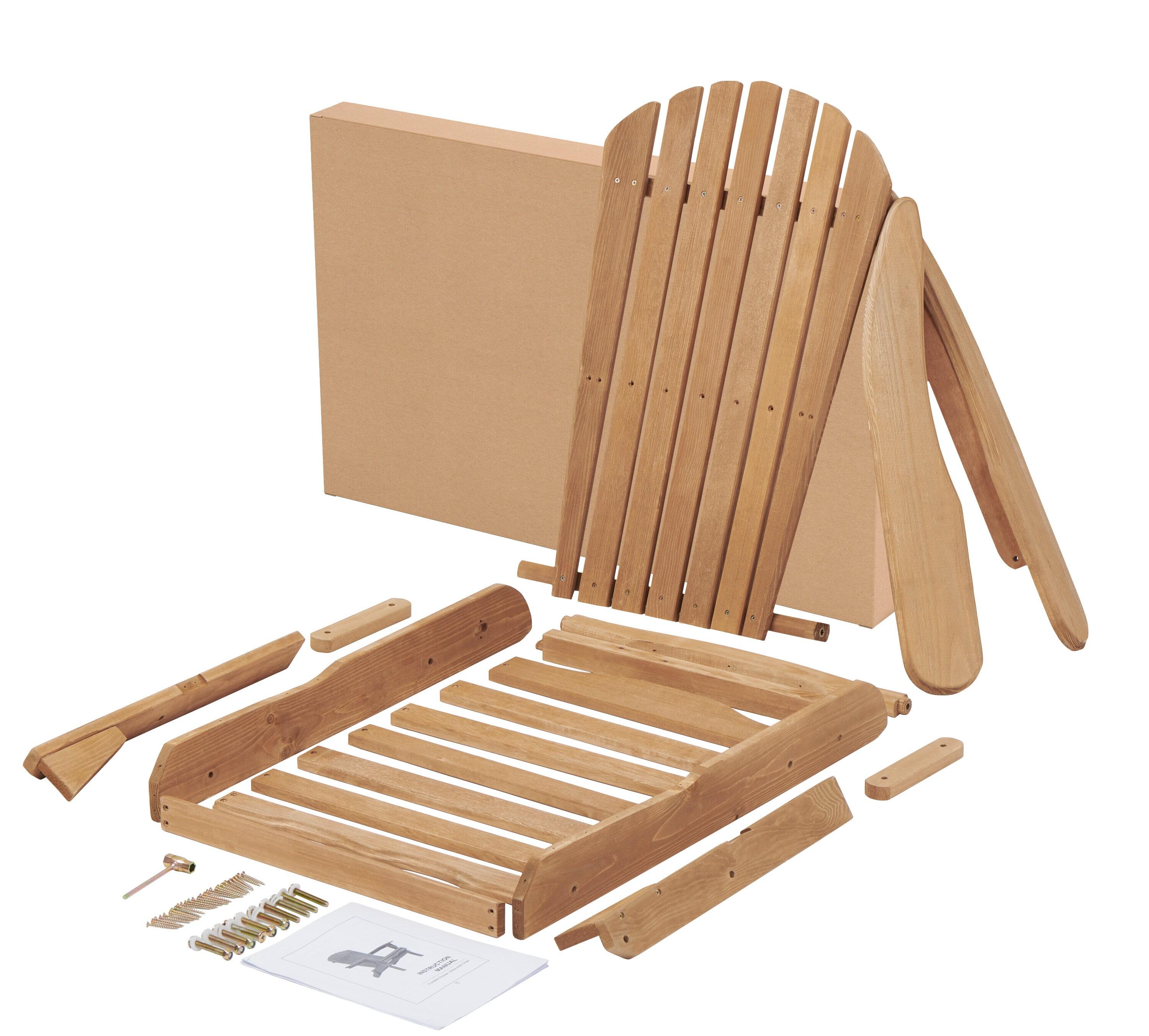 CLEARANCE! Wooden Outdoor Folding Adirondack Chair Set of 2 Wood Lounge Patio Chair for Garden,Garden, Lawn, Backyard, Deck, Pool Side, Fire Pit,Half Assembled,