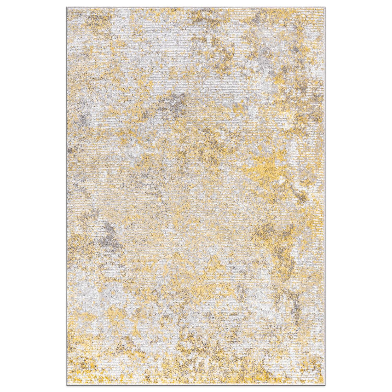 World Rug Gallery Modern Abstract Whispers Area Rug - YELLOW 5'x7'