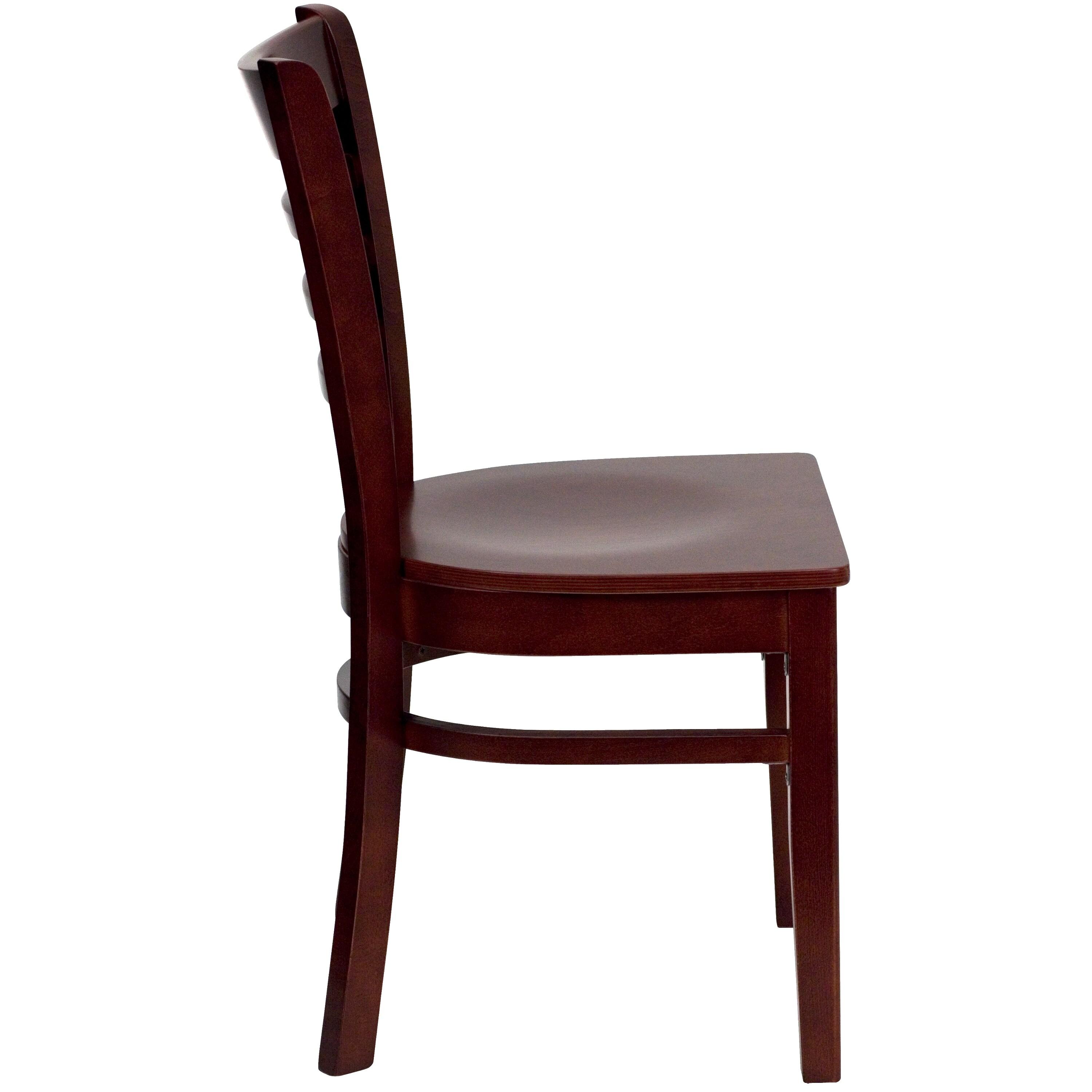 Flash Furniture HERCULES Series Ladder Back Mahogany Wood Restaurant Chair