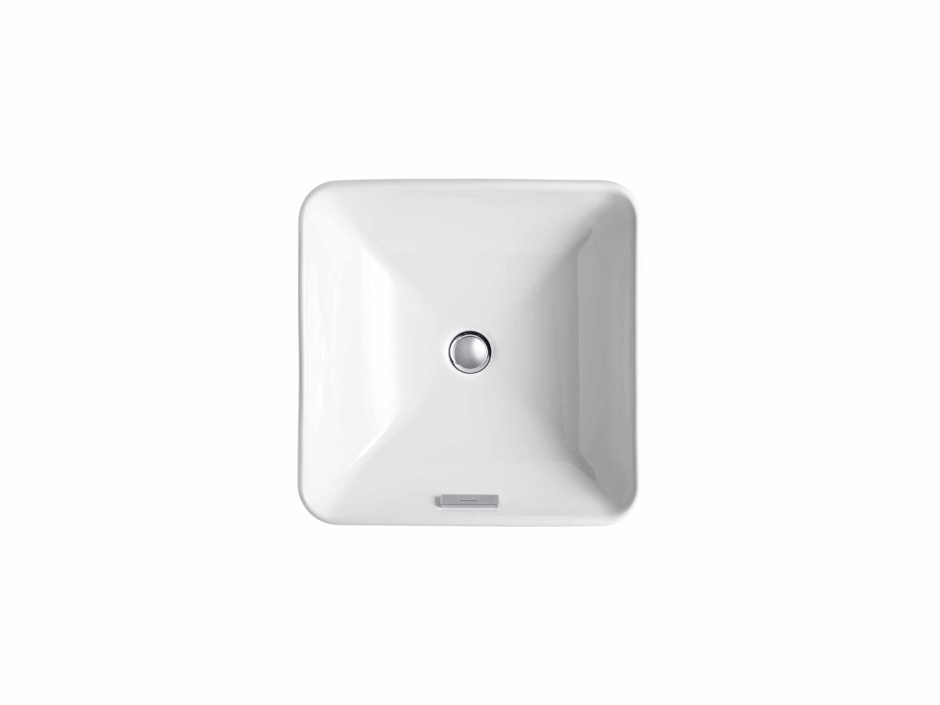 Vox® Ceramic Square Vessel Bathroom Sink with Overflow