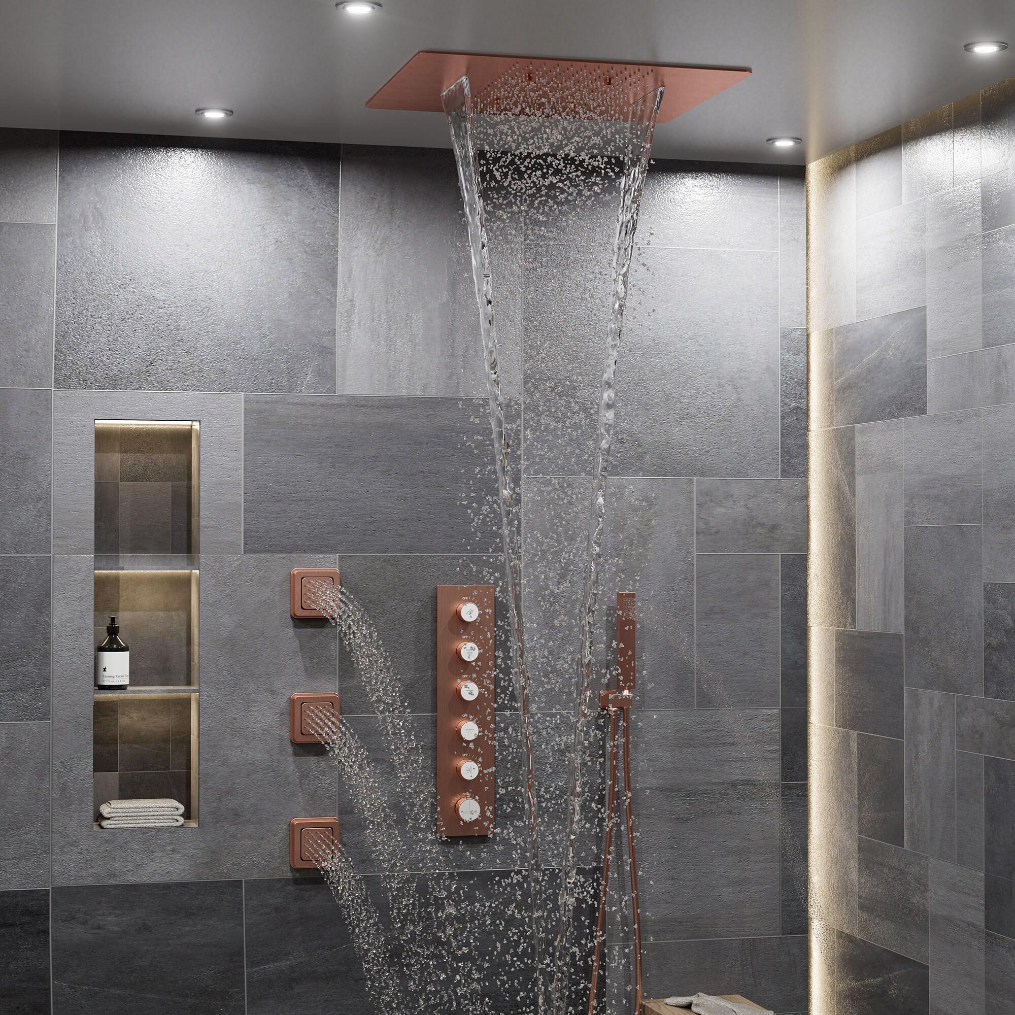 Thermostatic Complete Rainfall Shower System with Rough in-Valve and Body Spray