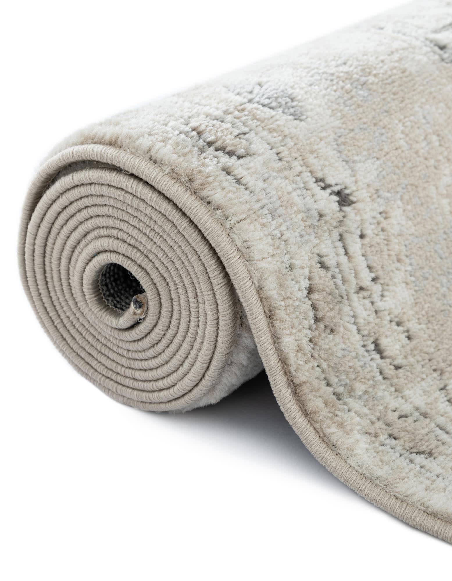 Unique Loom Portland Collection Area Rug - Central (5' 3" Octagon Ivory/Gray)