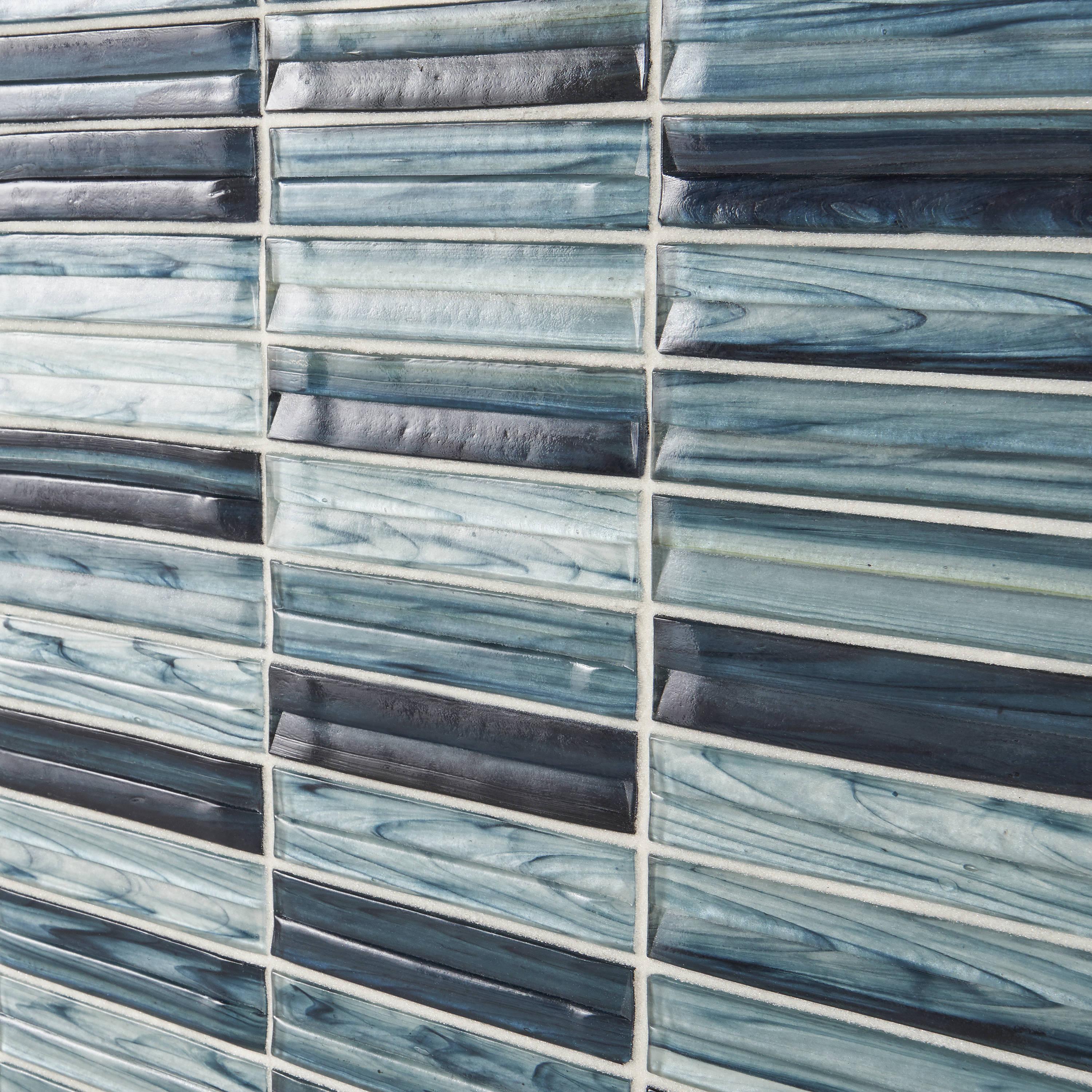 Tara Stacked 11.61" x 11.73" Molten Glass Mosaic Wall Tile (0.95 Sq. Ft. / Sheet)