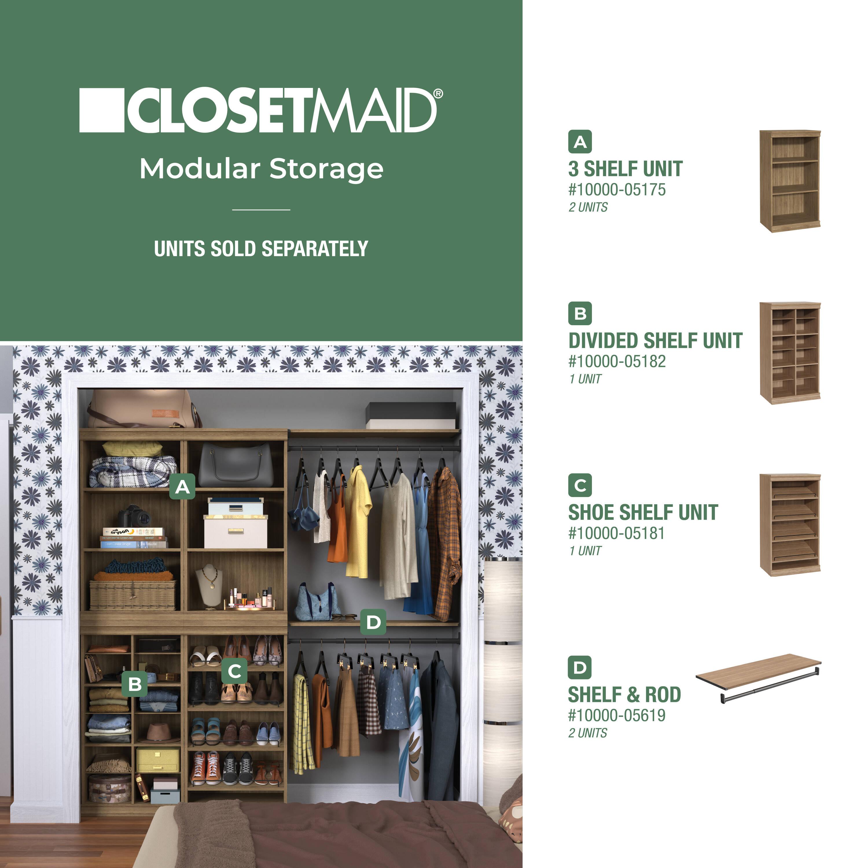 Modular Storage 21.38" W Shoe Shelf Unit with 4 Shelves