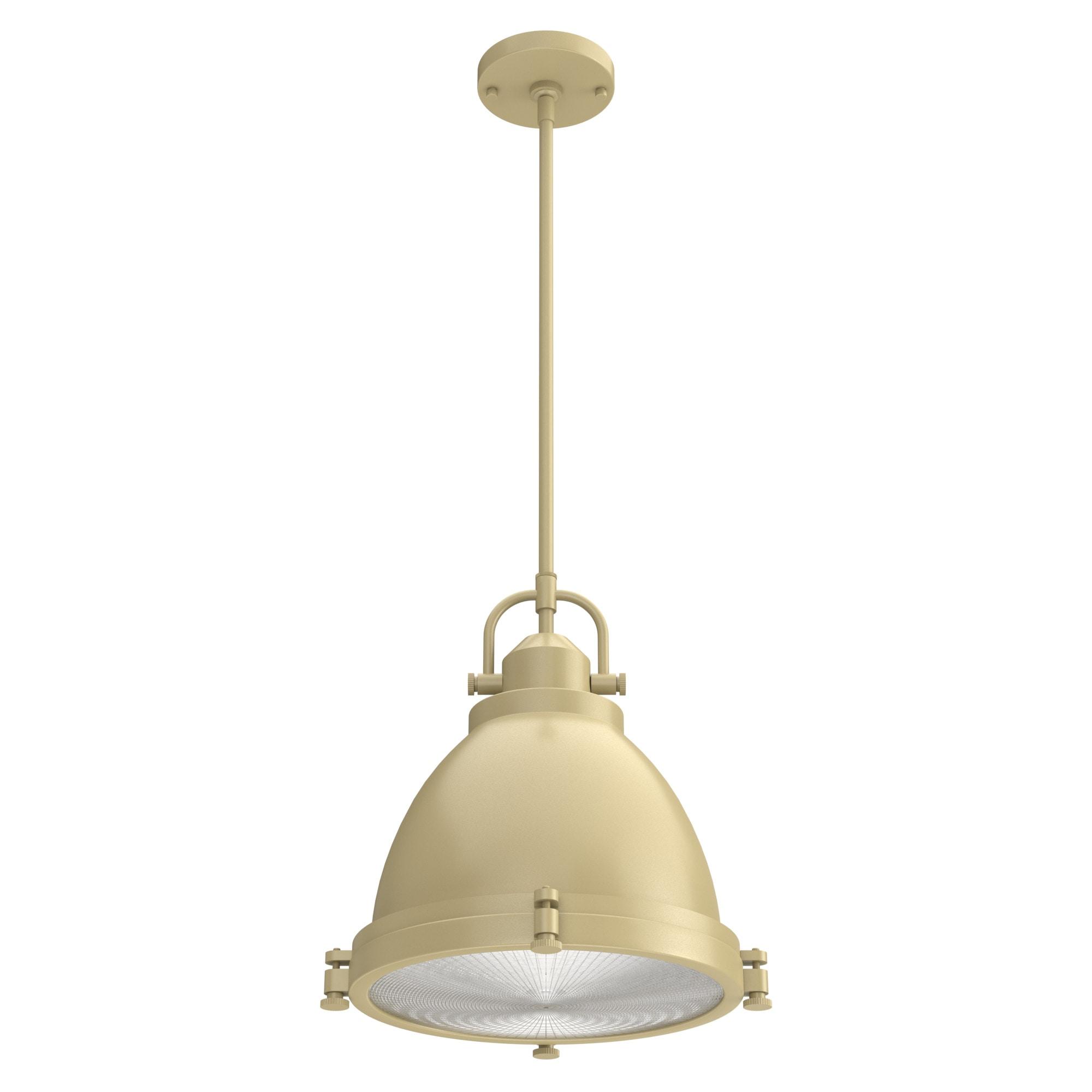 2-Light Bridgemoor Pendant Modern Brass - Hunter Fan: UL Listed, Industrial Design, Clear Glass