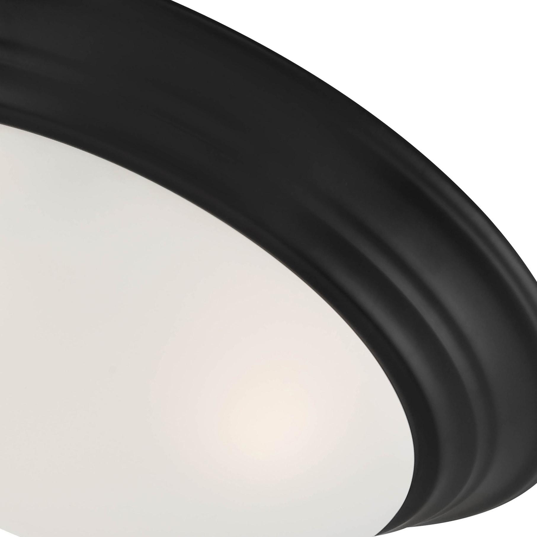 Modern Tap 14" Matte Black Nickel Glass Flush Mount Light