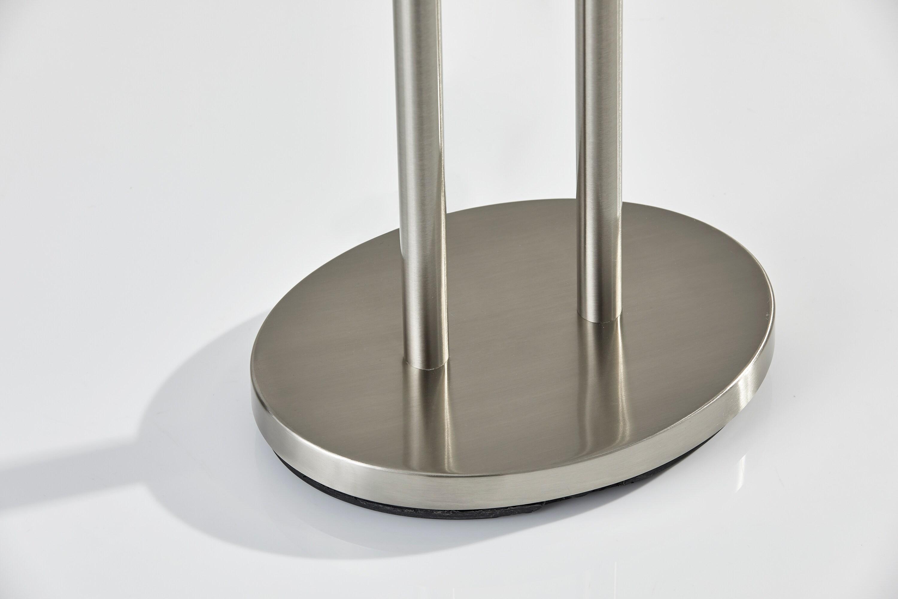 Adesso 62" Duet Floor Lamp Silver/Ivory: Modern Standing Lamp with Pull Chain, ETL Listed, Metal Body