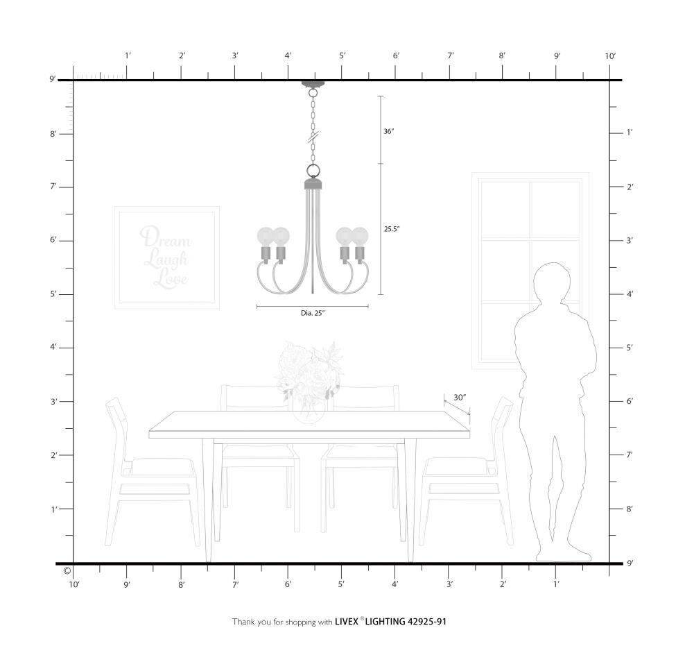 Livex Lighting Bari 5 - Light Chandelier in  Brushed Nickel