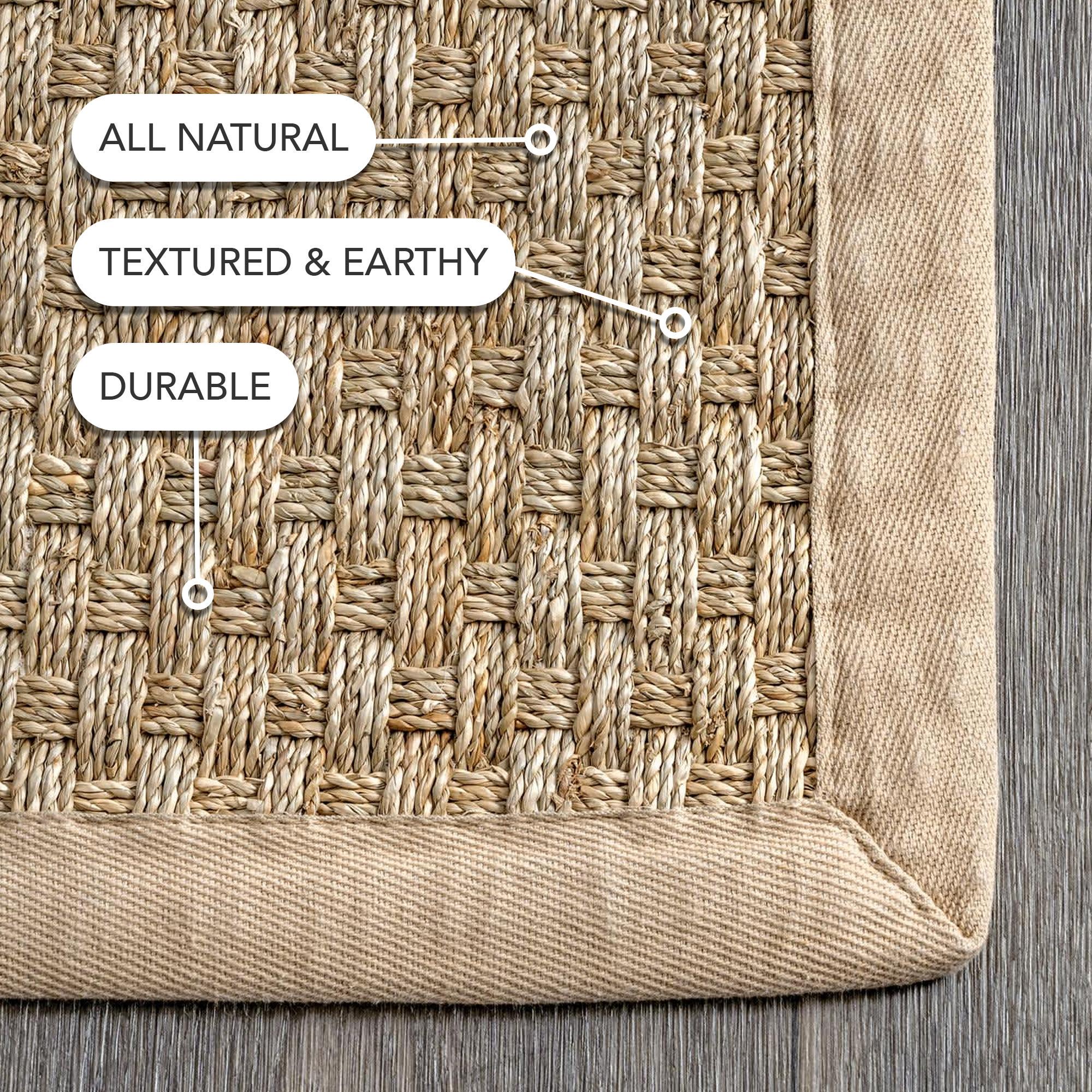 Nuloom Hesse Checker Weave Seagrass Indoor Area Rug, 2' 6" x 4', Natural