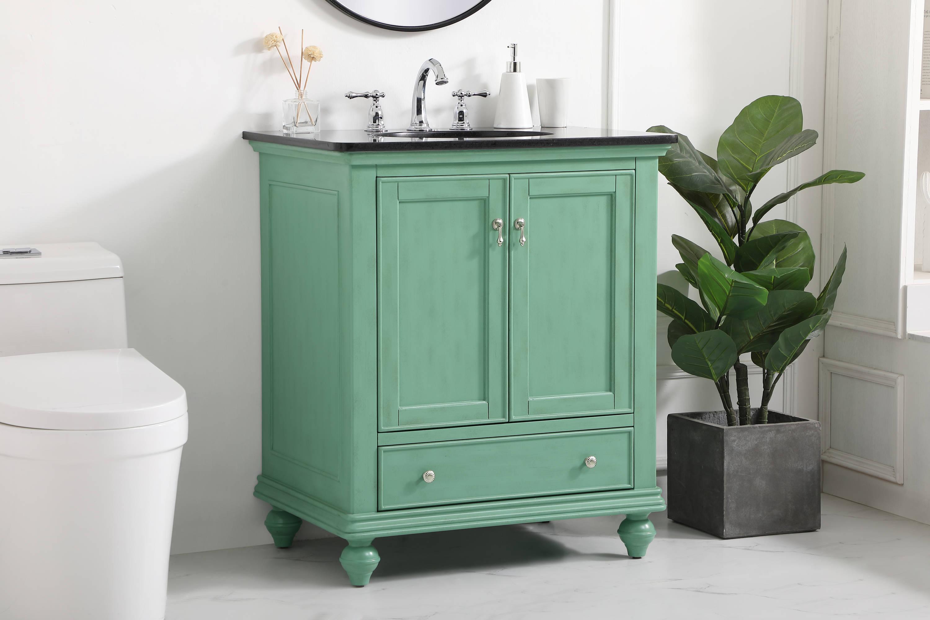 Elegant Kitchen and Bath 30 Inch Single Bathroom Vanity In Vintage Mint