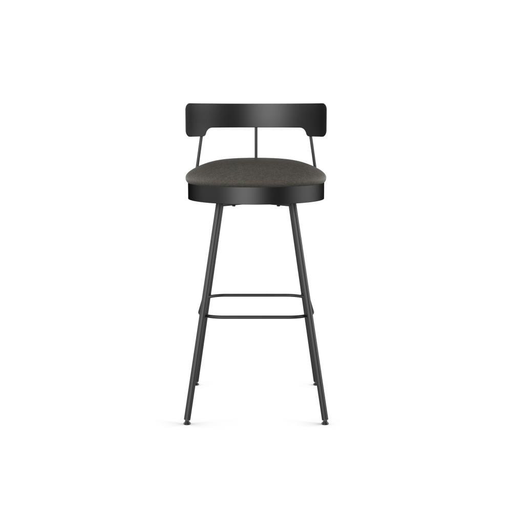 Monza Swivel Counter Height Barstool Dark Gray - Amisco: Upholstered, Metal Frame, 300 lbs Capacity