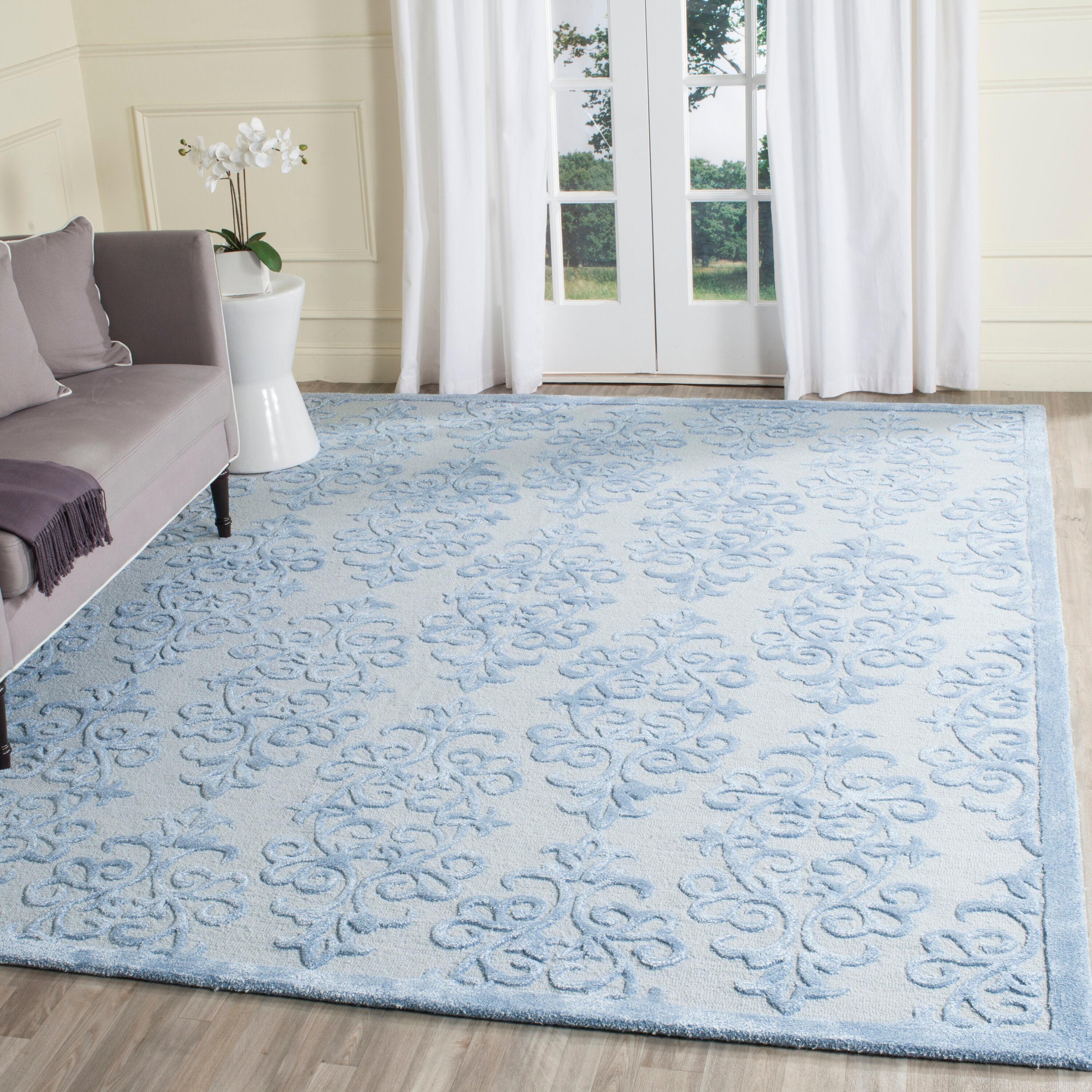 Bella BEL127 Hand Tufted Area Rug - Blue - 8'9"x11'9" - Safavieh.