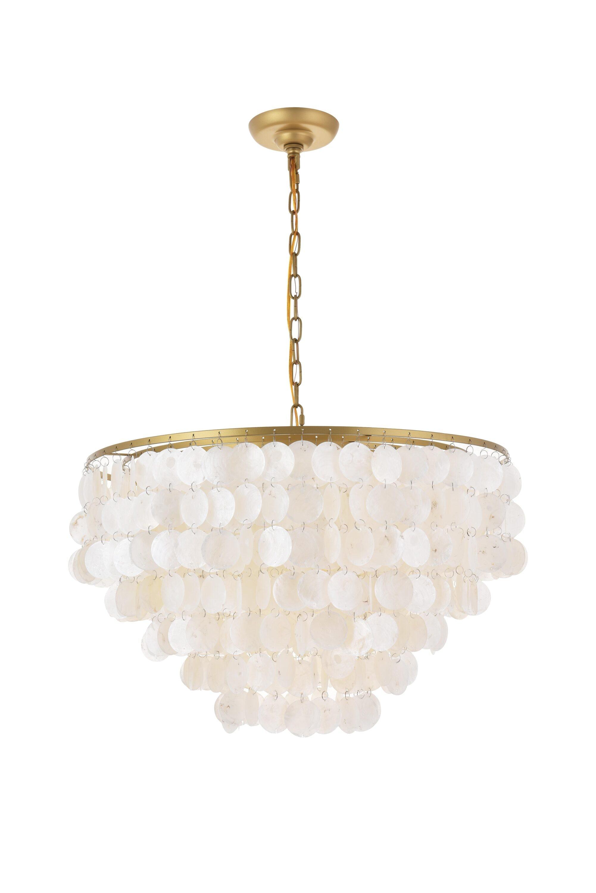 Elegant Lighting Selene 6 light Brass Pendant
