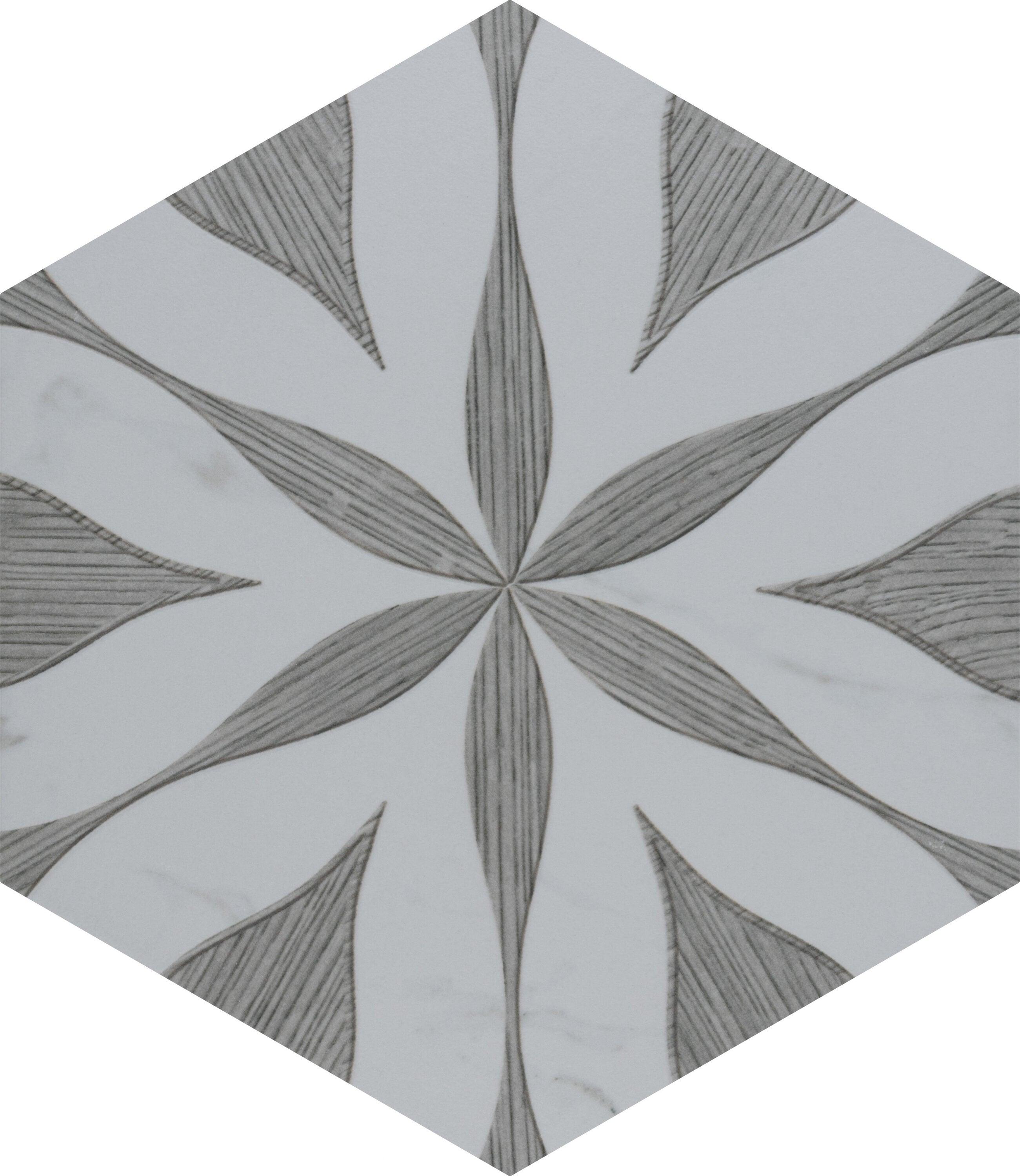 Llama Flower Loire 8-5/8 In. X 9-7/8 In. Porcelain Floral Look Wall & Floor Tile