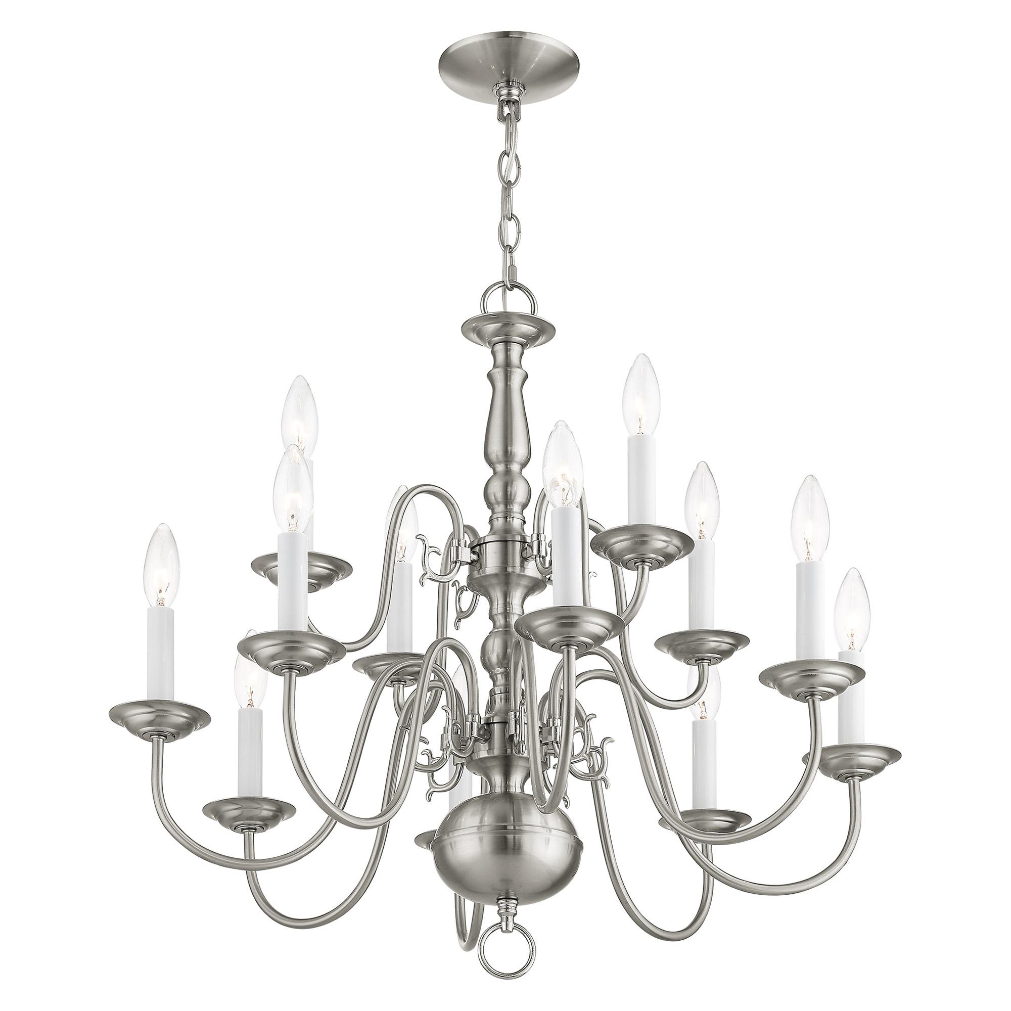 Livex Lighting Williamsburgh 12 - Light Chandelier in  Brushed Nickel