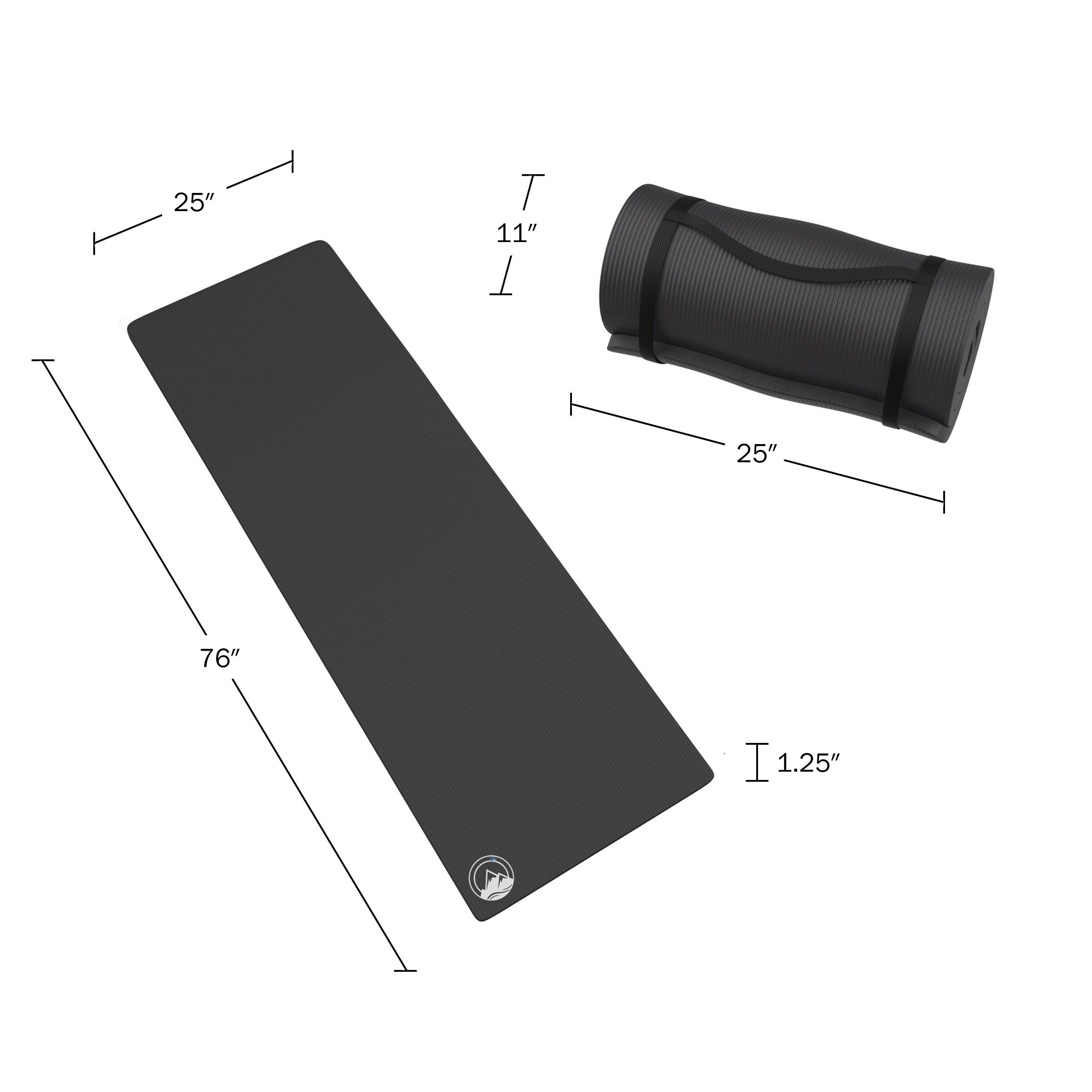 Set of 2 Foam Sleeping Mats for Camping – Extra-Thick 1.25-Inch Waterproof Sleep Pad Set with Carry Straps for Tents or Sleepovers by Wakeman (Black)