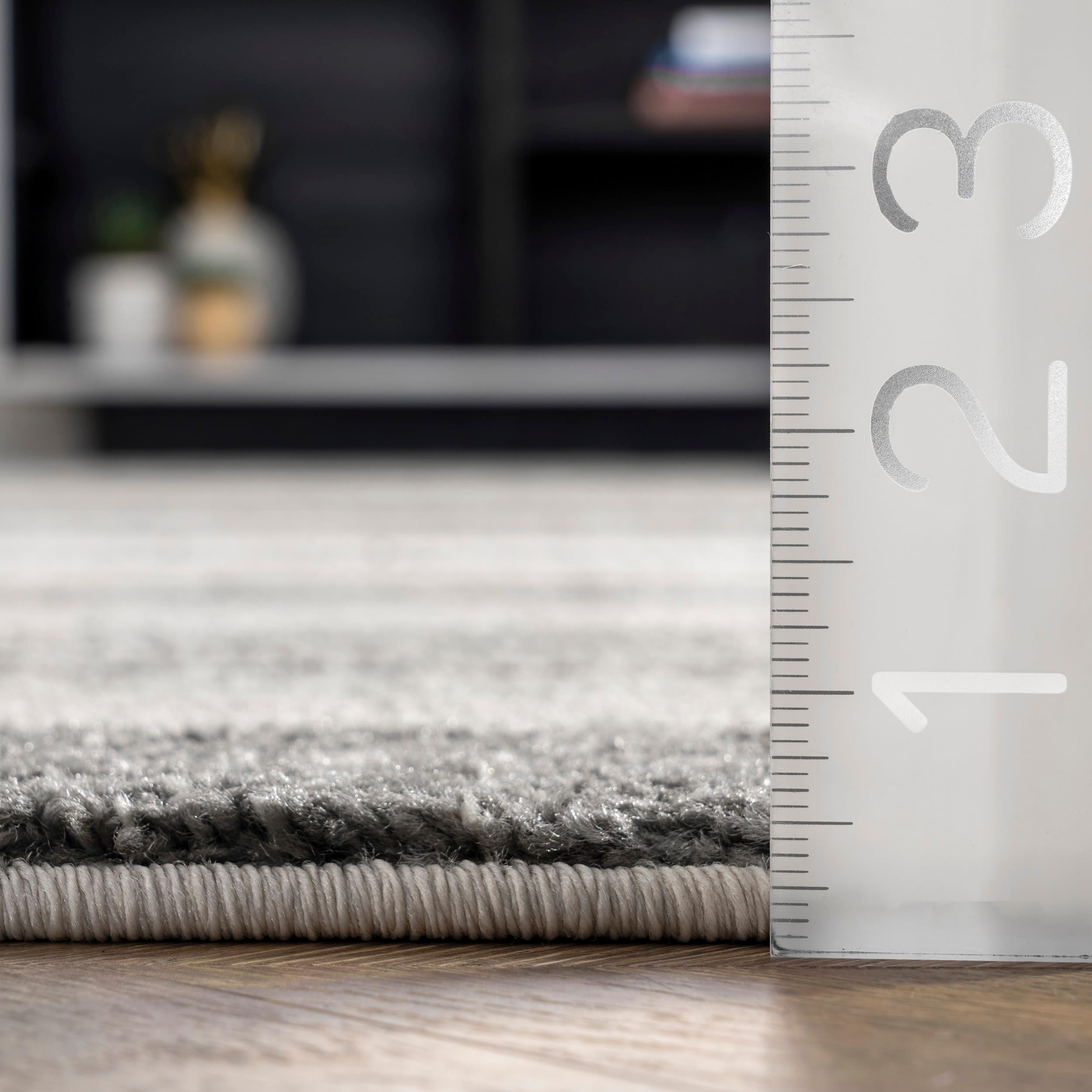 5'x8' Solid Loomed Area Rug Beige/Gray - nuLOOM: Contemporary Flat Pile, Stain-Resistant, Indoor Use, Polypropylene