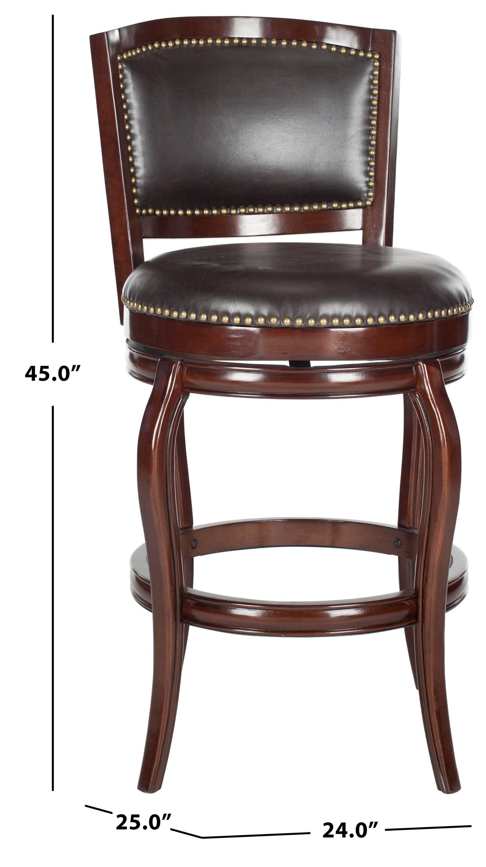 SAFAVIEH Pasquale Industrial Swivel Bar Stool with Footrest, Sierra/Brown